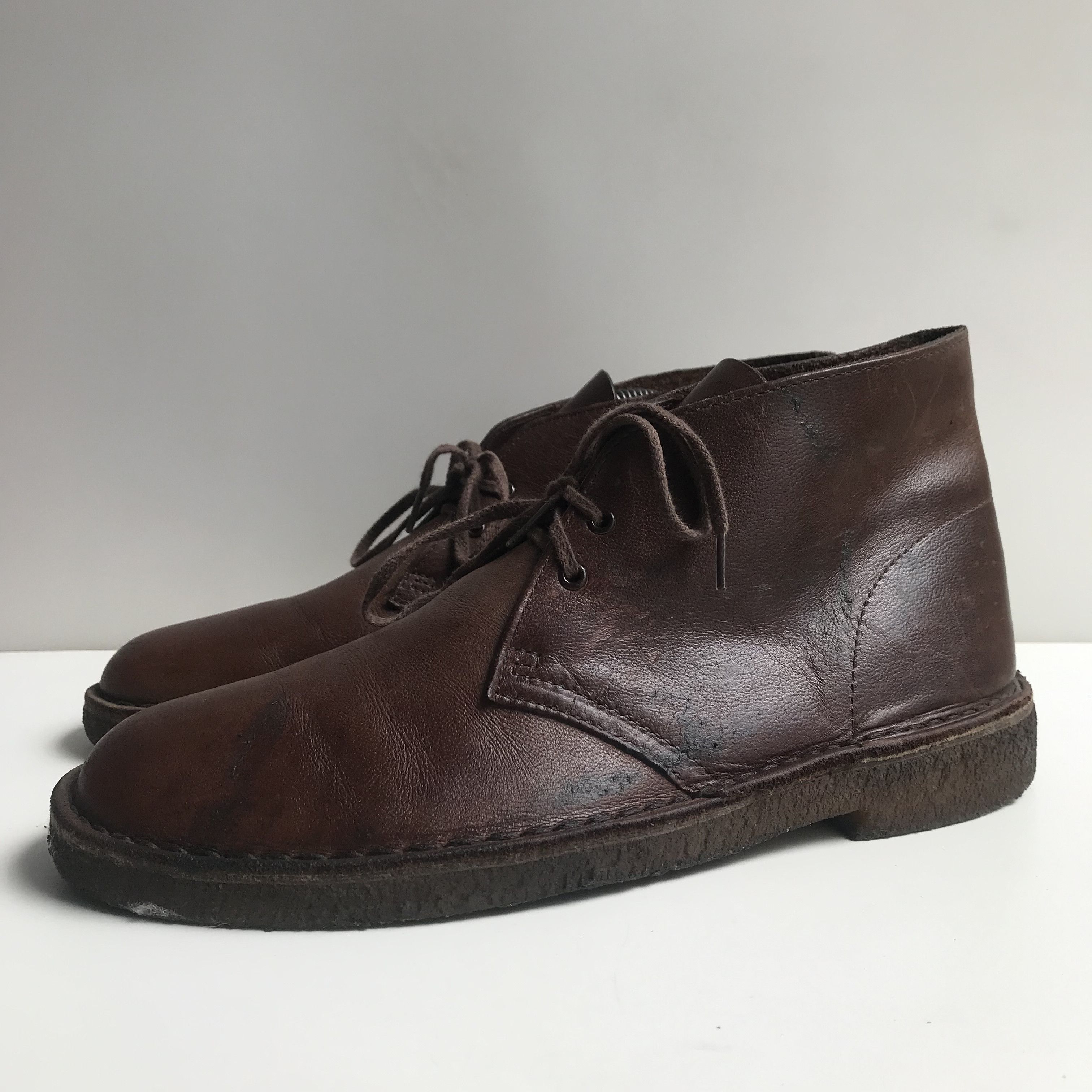 Clarks Vintage Clarks Dessert Boots Leather Brown Crazy Horse Size US 8.5 / EU 41-42 - 3 Thumbnail