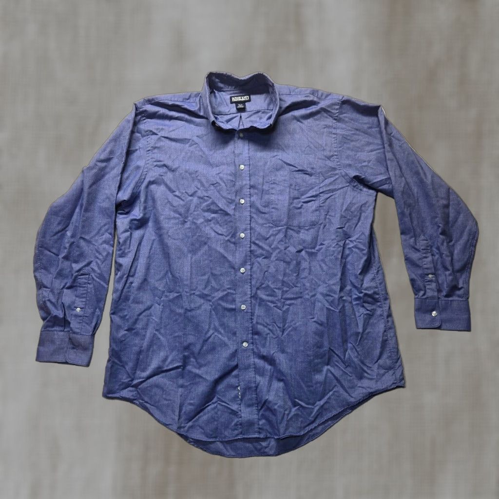 Lands' End Lands End Solid Blue Long Sleeve Button Up Mens Big Tall Shirt Adult Size 18 36 Size US XXL / EU 58 / 5 - 1 Thumbnail