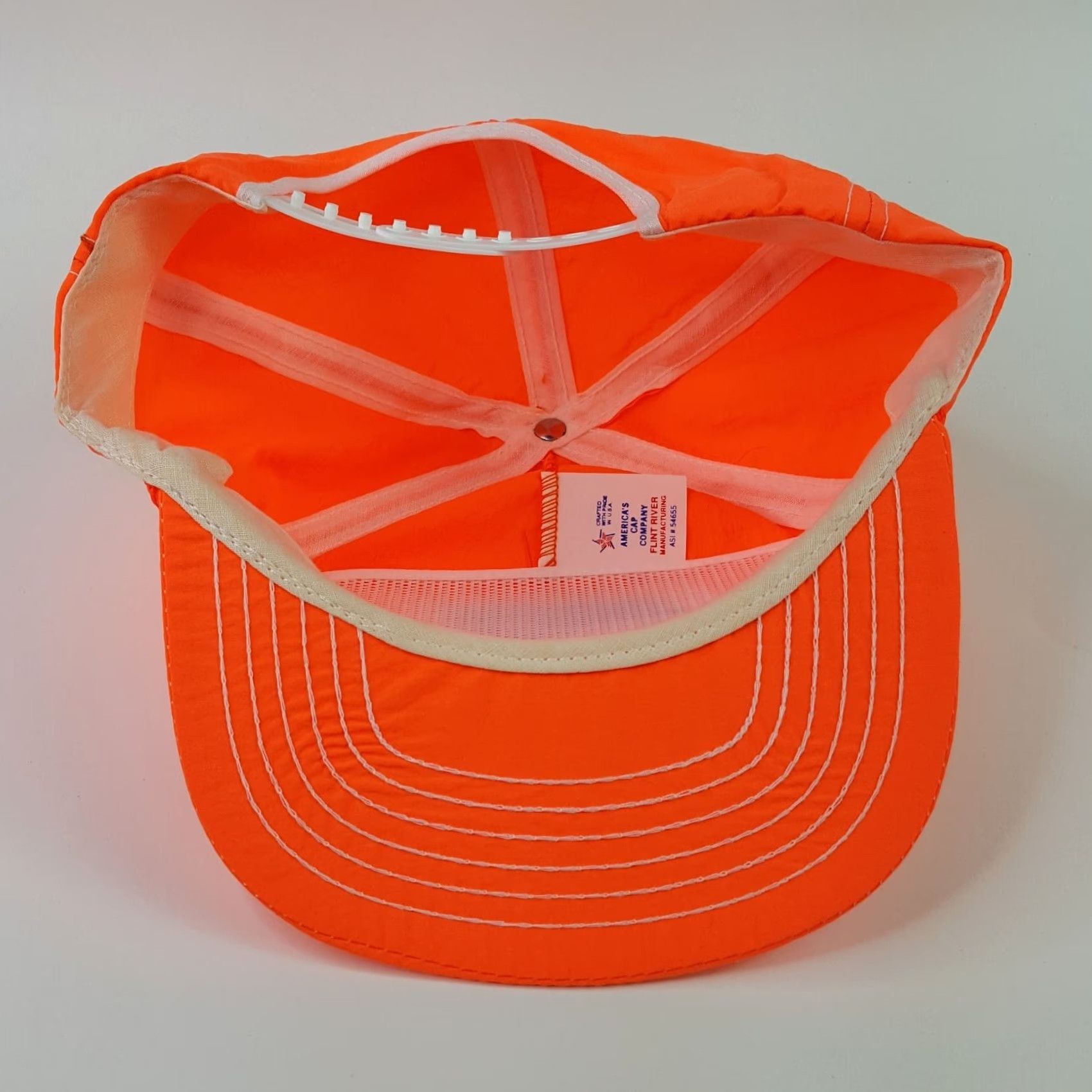 Vintage VINTAGE Flint River Manufacturing Satellite Sports SSN Neon Orange USA TV Movie Trucker Hat Snapback Adjustable Yellow? Size ONE SIZE - 6 Thumbnail