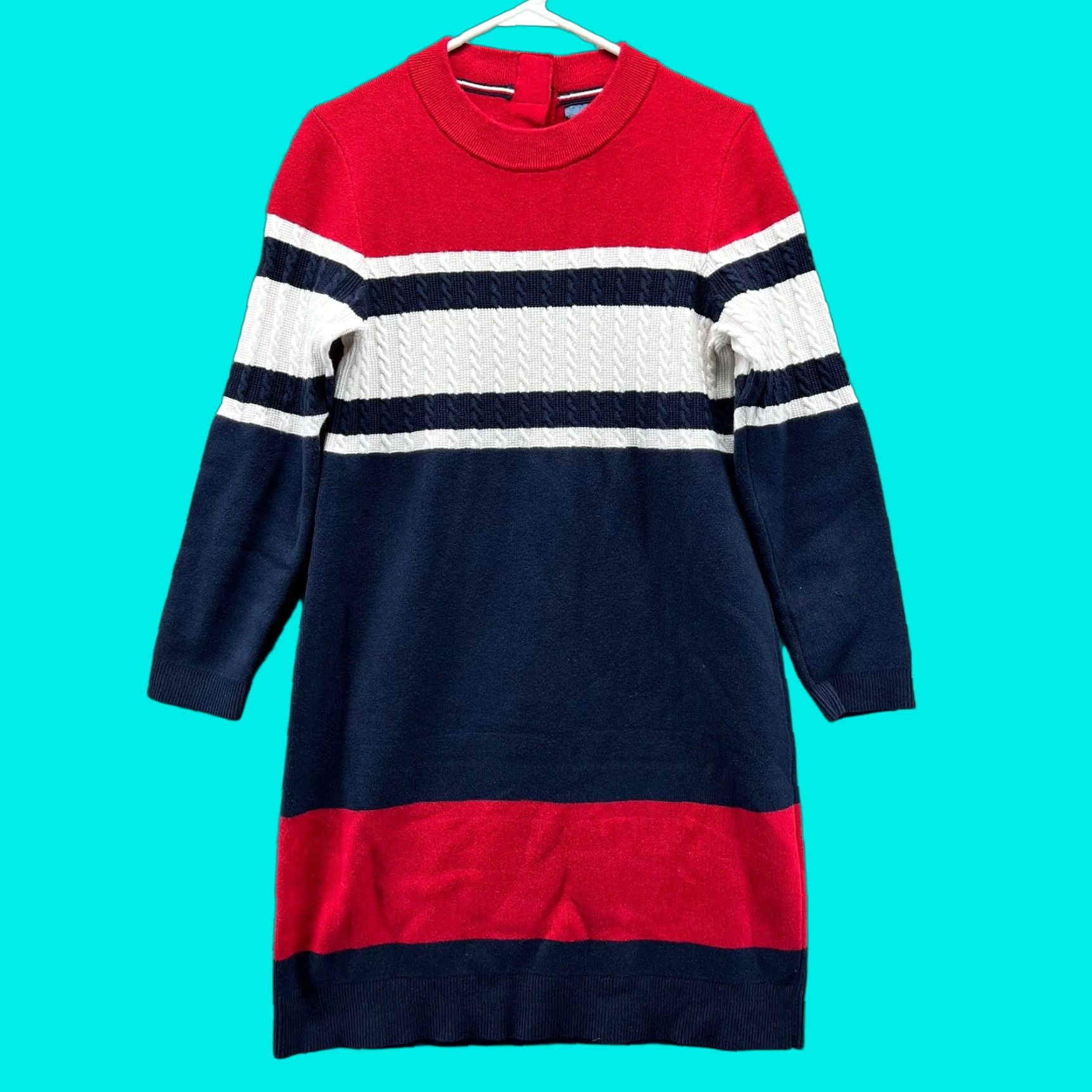 Tommy Hilfiger VINTAGE Tommy Hilfiger Dress Sweater Women Large Red Crewneck Long Sleeve Fleece Dress Size L / US 10 / IT 46 - 1 Thumbnail