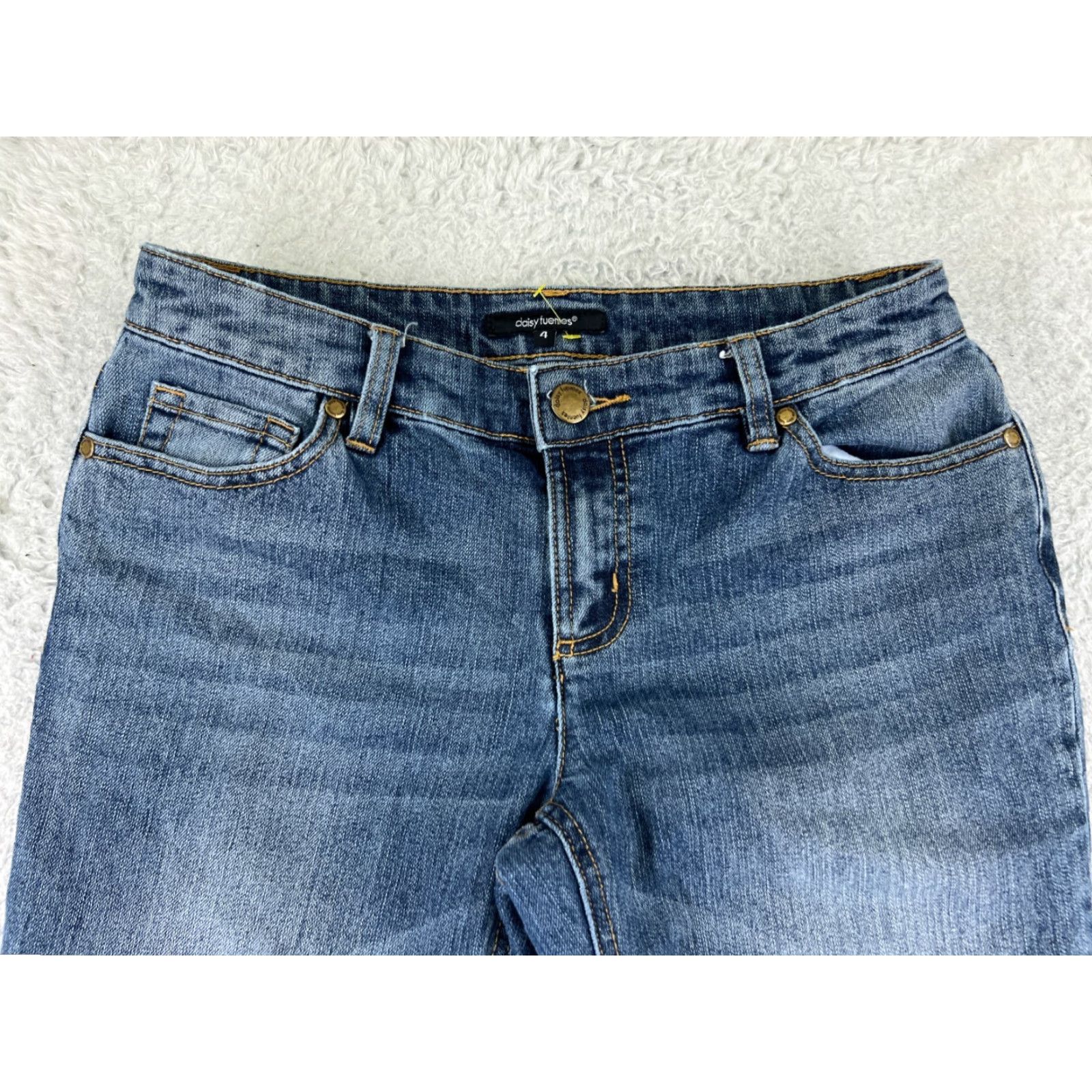 Denime Daisy Fuentes Jeans Womens Bootcut Denim Blue 26x31 Low Rise 4 Cotton 5-Pocket Design Regular Stretch Size 27" / US 4 / IT 40 - 4 Thumbnail