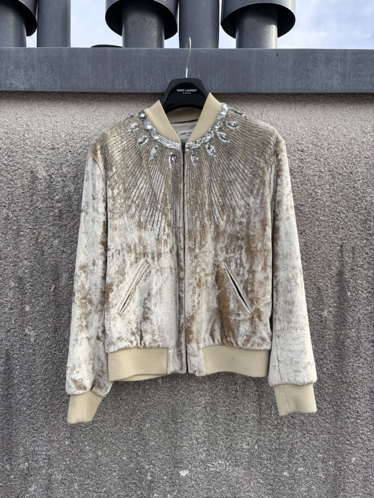 Saint Laurent Paris Saint Laurent FW16 crystal embedded lamb fur jacket Size US M / EU 48-50 / 2 - 1 Thumbnail