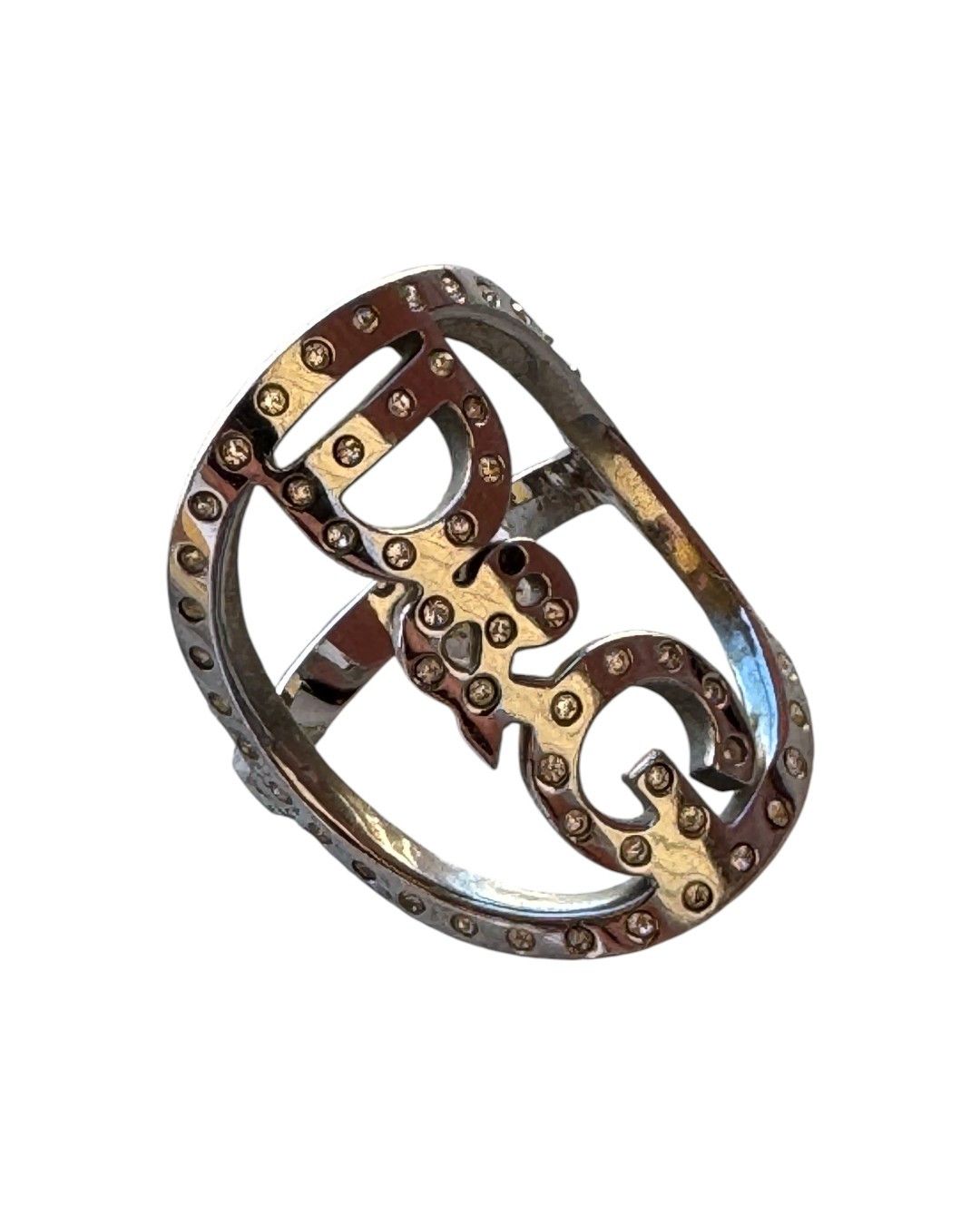 Dolce & Gabbana RHINESTONES LOGO RING Size ONE SIZE - 1 Thumbnail