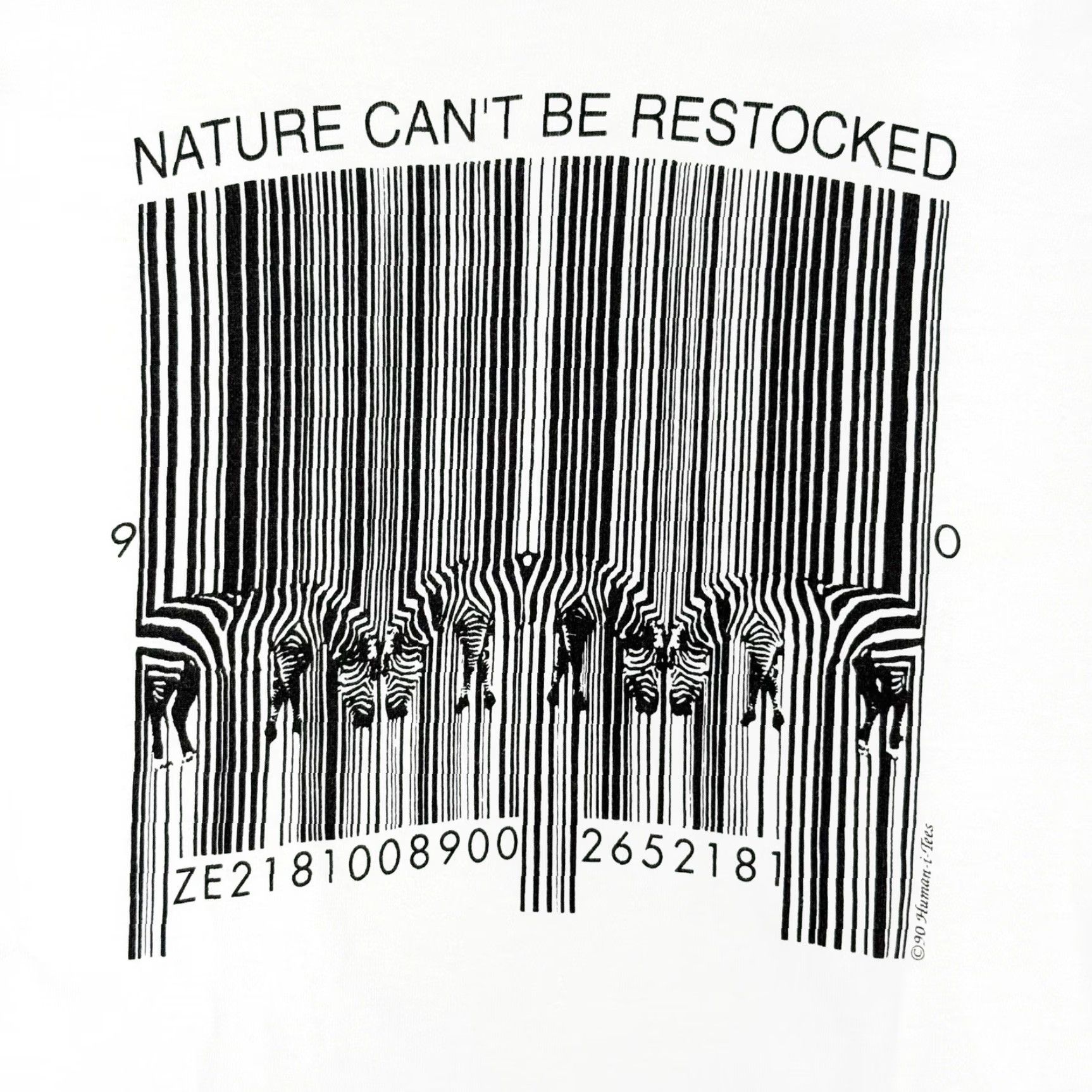 Fruit Of The Loom VINTAGE Zebra T-Shirt XL Unisex Adults 1990s Human-i-Tees Cotton White Short Sleeve Crew Neck Logo Animals Nature 90s Size US XL / EU 56 / 4 - 2 Thumbnail