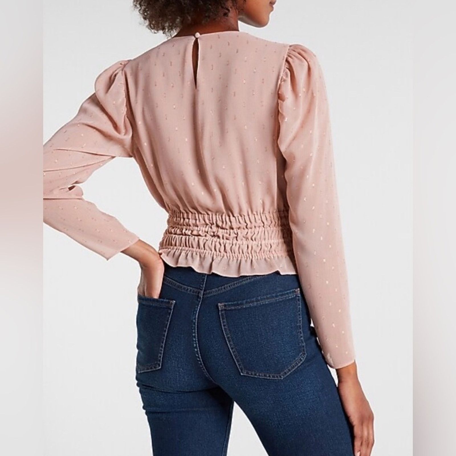 Other New Chic Blush Women's Blouse with Ruched Waist size XS Size XS / US 0-2 / IT 36-38 - 3 Thumbnail