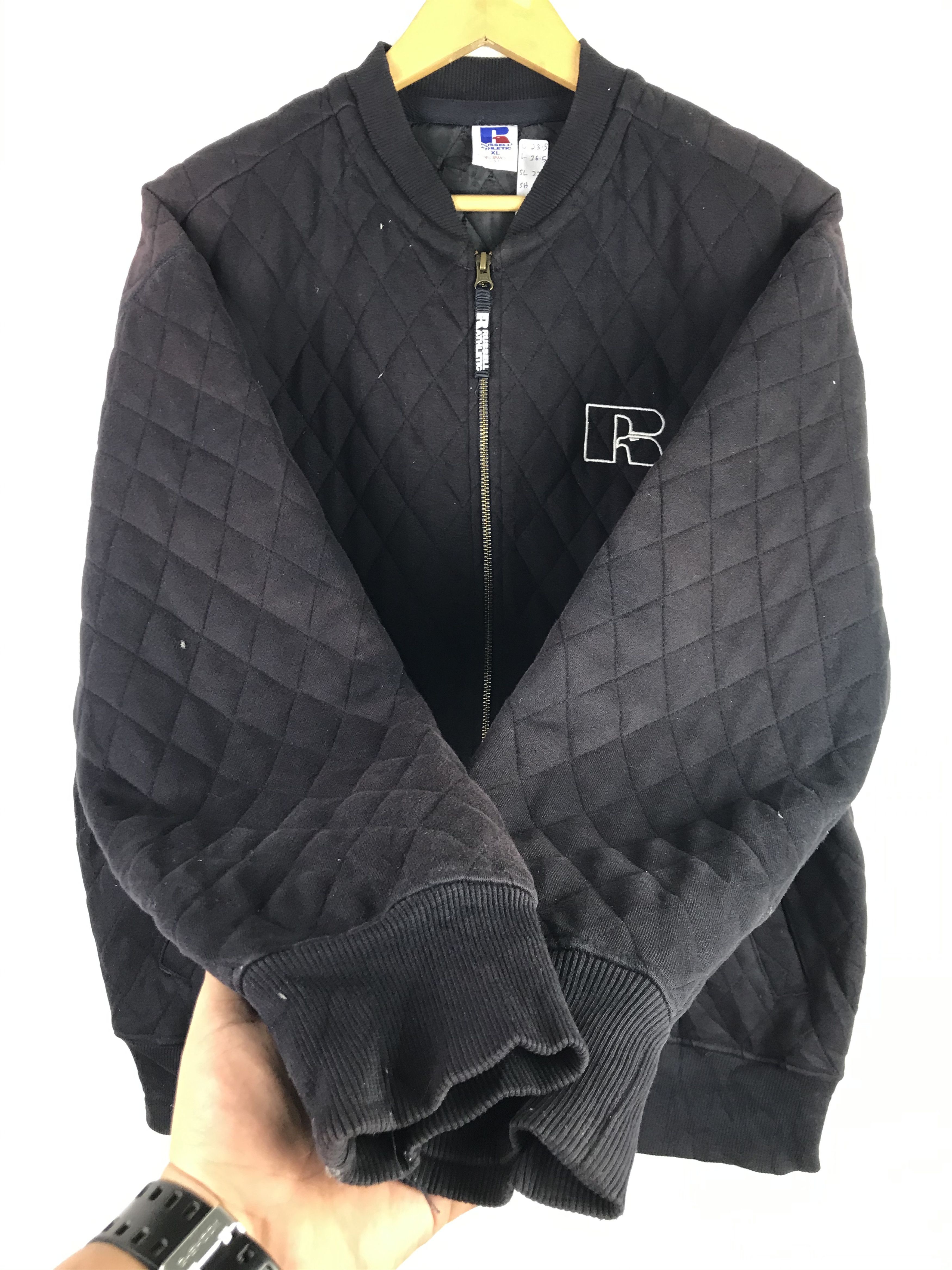 Russell Athletic Vintage Sunfaded Russell Athletic Full Zipper Bomber Jacket Size US XL / EU 56 / 4 - 8 Thumbnail