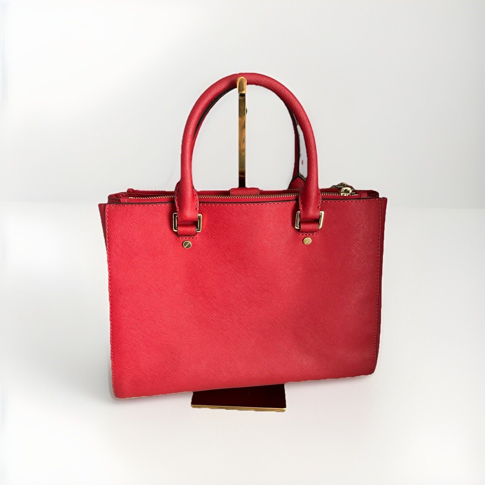 Michael Kors Michael Kors Sutton Red Satchel Saffiano Leather Handle Bag Size ONE SIZE - 3 Thumbnail