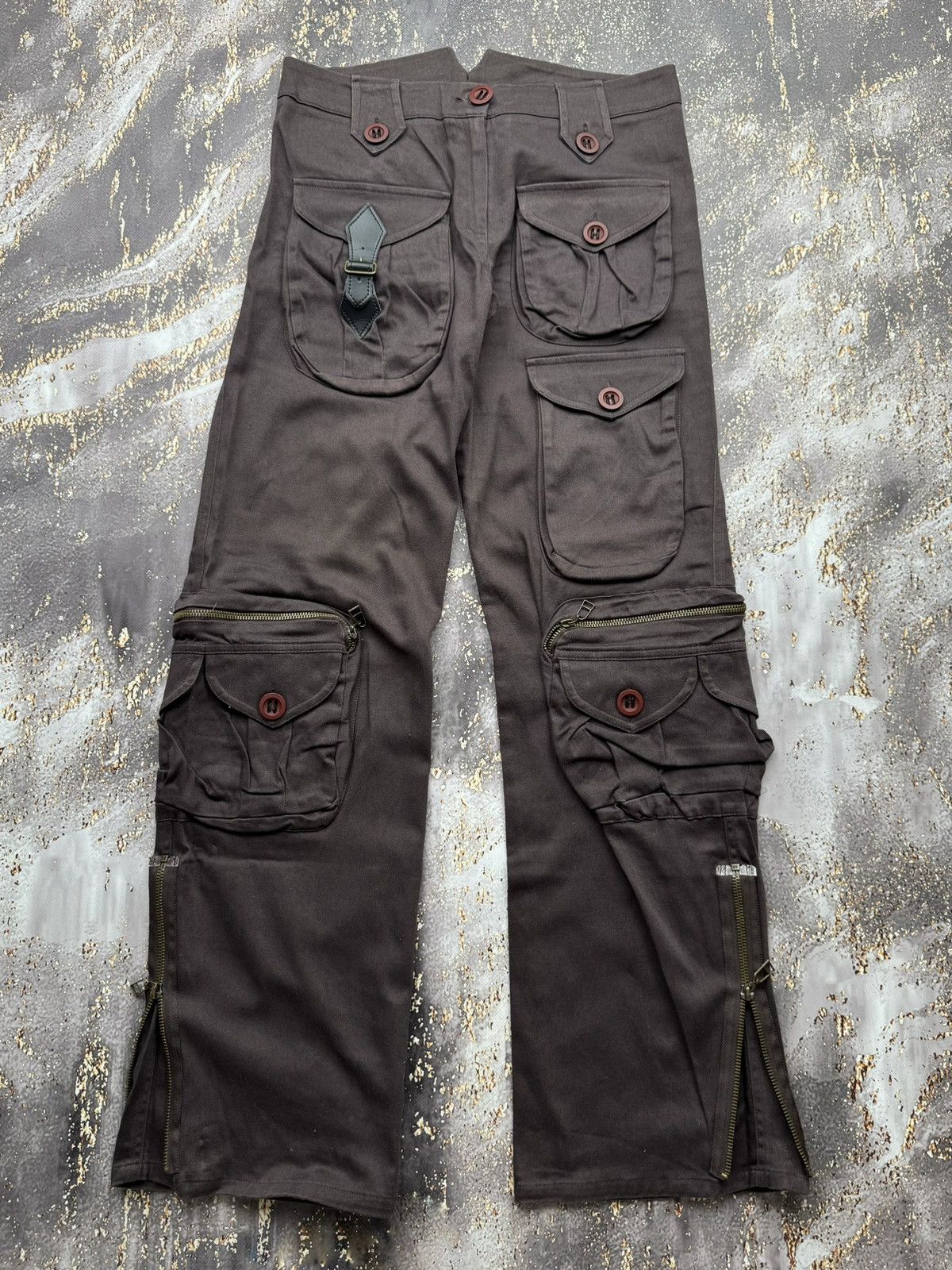 Other Vintage Multi Pocket Zipped Bondage Pants Size 26" / US 2 / IT 38 - 1 Thumbnail