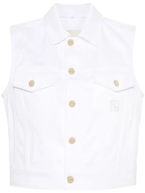 Fendi o1B3y1r0326 Gilet in White Size XS / US 0-2 / IT 36-38 - 1 Thumbnail