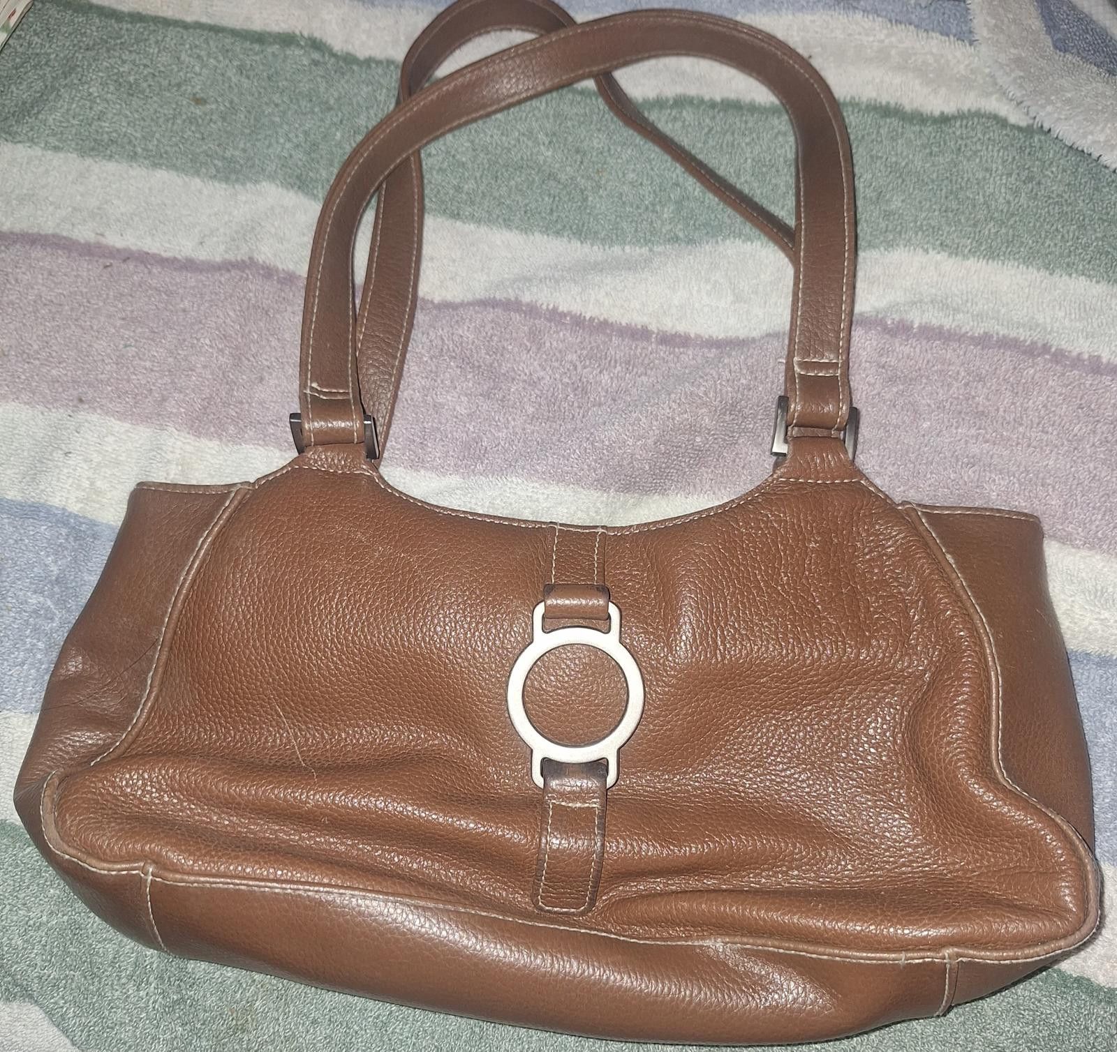 Mossimo Brown Leather Mossimo Shoulder Purse Size ONE SIZE - 1 Thumbnail