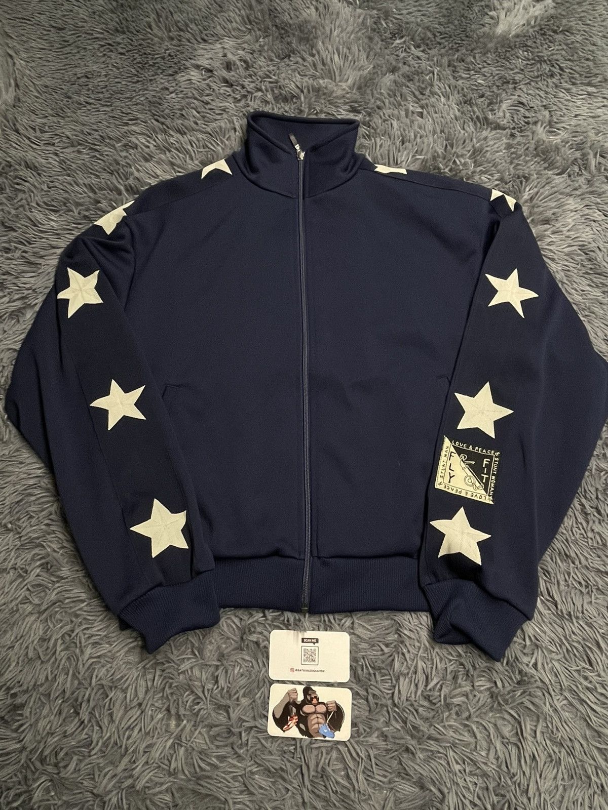 Kapital Kapital Slim-Fit Webbing-Trimmed Jersey Track Jacket Navy Size US M / EU 48-50 / 2 - 2 Thumbnail
