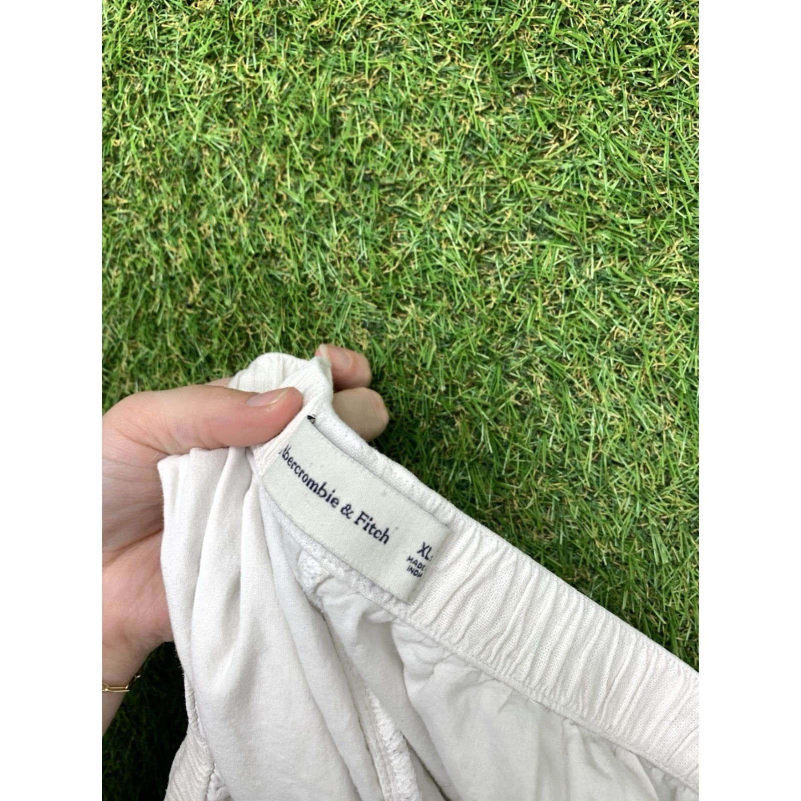 Abercrombie & Fitch VINTAGE Abercrombie & Fitch Pants Womens XL 34x25 White Wide Leg Trouser Linen Blend y2k Size 24" / US 00 / IT 34 - 4 Thumbnail