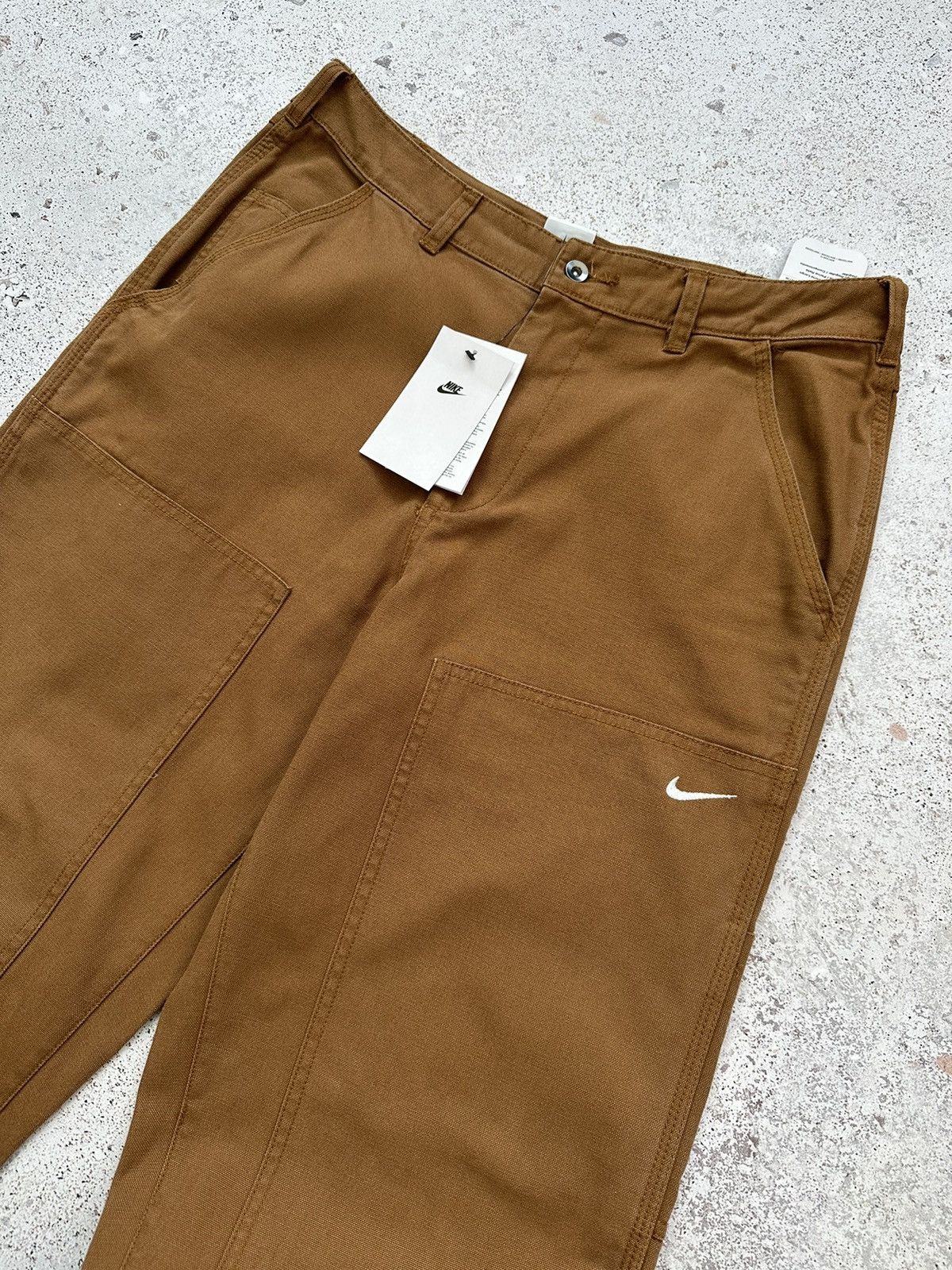 Other Nike Double Panel Heavyweight Cotton Cargo Pants Men Brown M Size US 32 / EU 48 - 2 Thumbnail