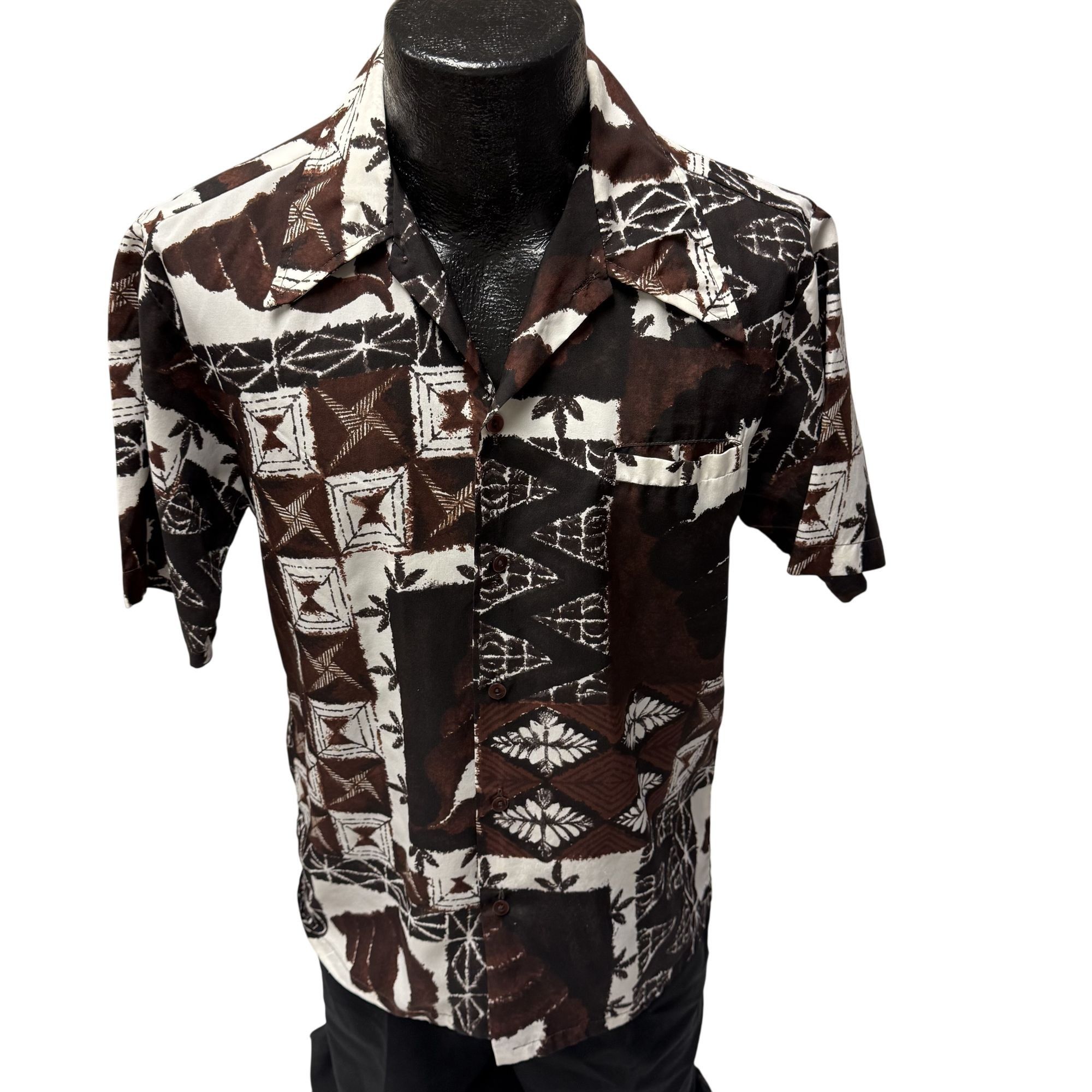 Other Vtg Barefoot Paradise Butterfly Collar Geometric Shirt Size US M / EU 48-50 / 2 - 1 Thumbnail