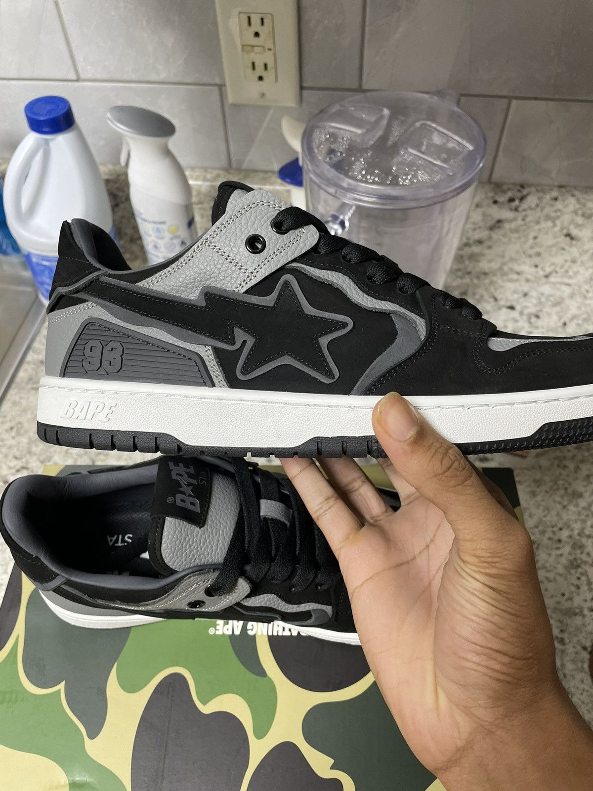 Bape Black & Grey Bape Sta Sk8 | Grailed