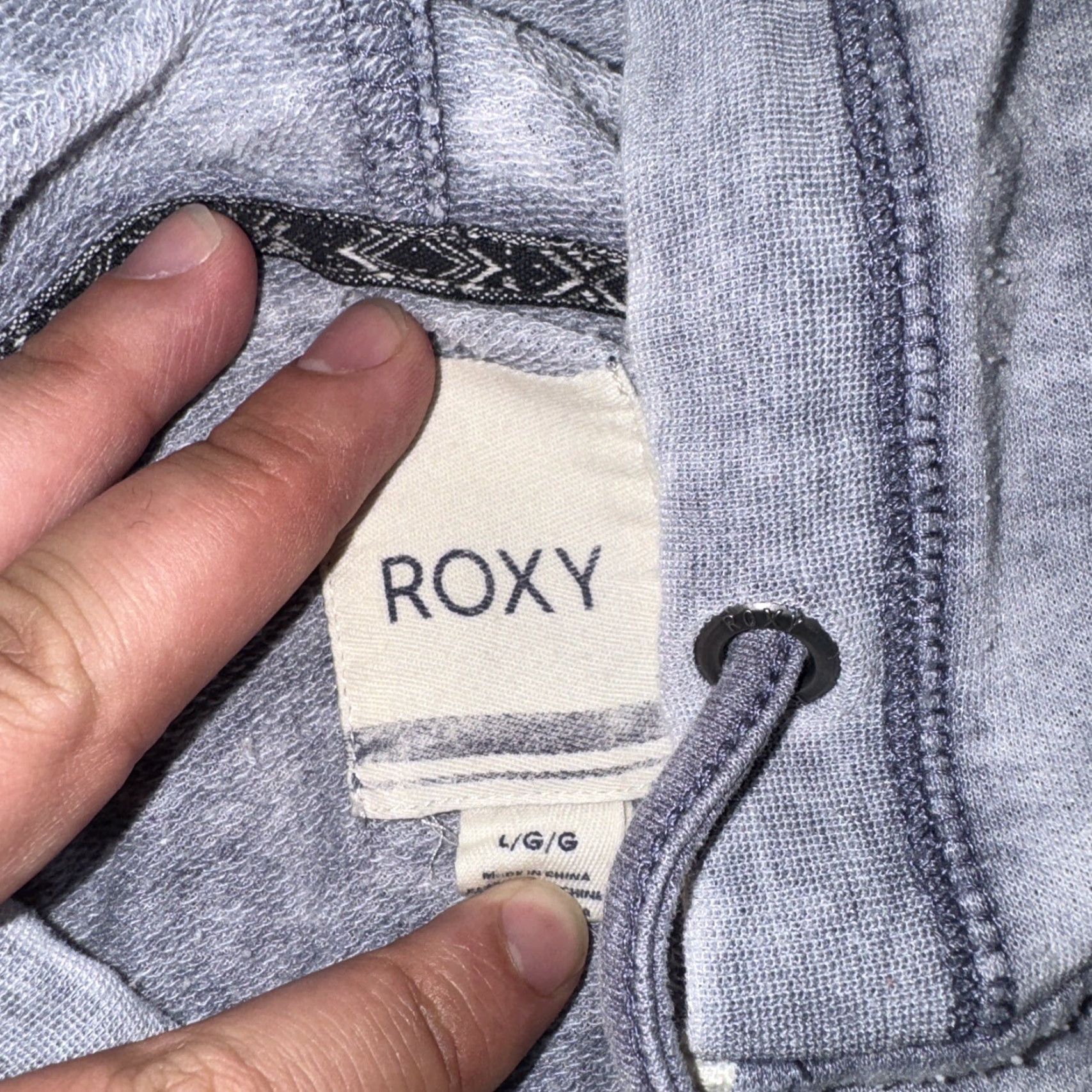 Vintage Roxy Full Zip Hoodie Gray Lightweight Y2K Large 19x26 Women’s Adult L Sz Regular Full Zip Size L / US 10 / IT 46 - 5 Thumbnail