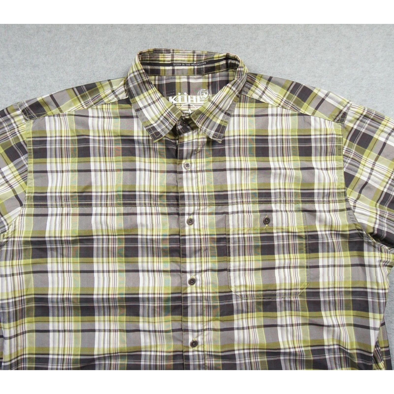 Vintage Kuhl Shirt Mens XL Button Down Short Sleeve Lightweight Plaid Outdoors Ionik Size US XL / EU 56 / 4 - 2 Thumbnail