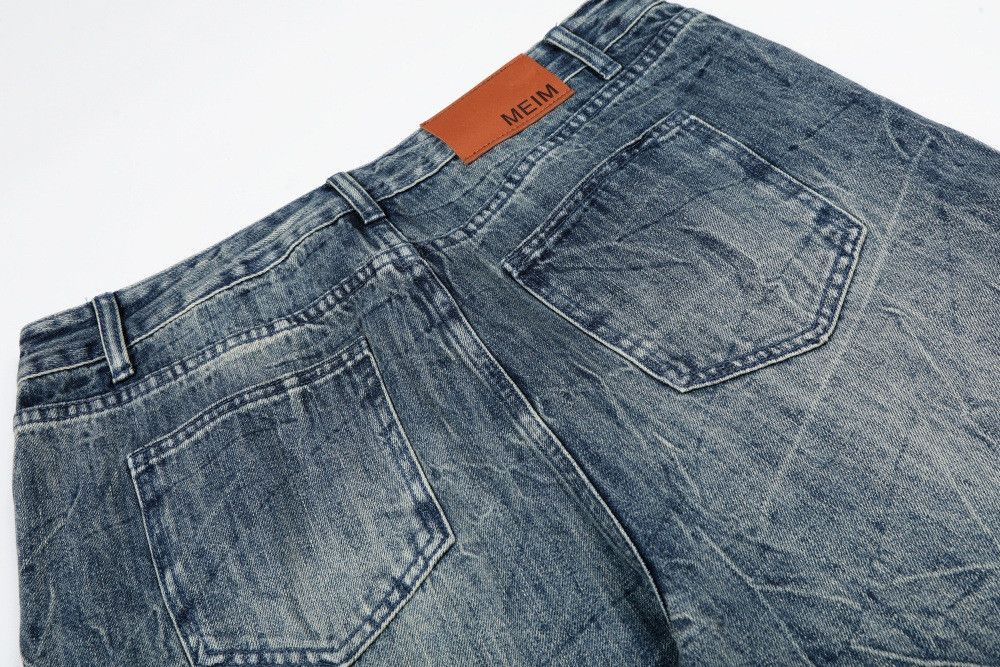 Jean American high street distressed washed wide-leg jeans Size US 32 / EU 48 - 5 Thumbnail