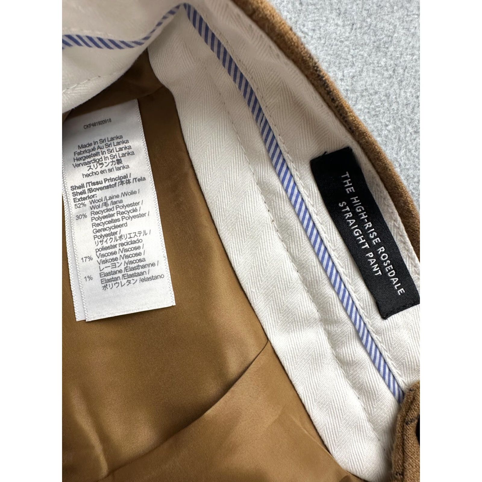 Madewell Madewell High Rise Rosedale Pants Womens 2 Brown Wool Stripe Straight Dress Work Size 26" / US 2 / IT 38 - 4 Thumbnail
