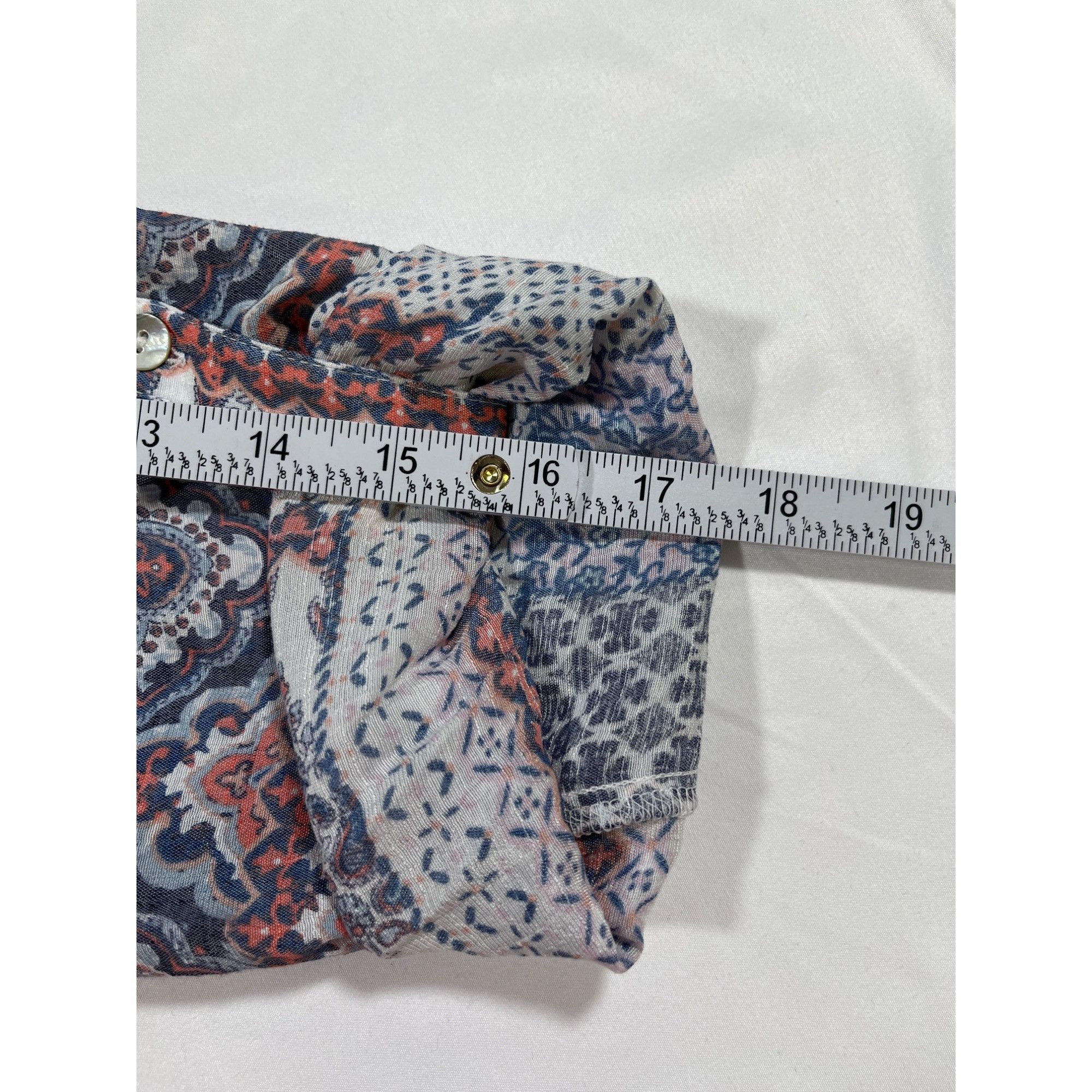 Designer Ruby RD SKU 7730 Womens Boho Chic Patchwork Print Top Blouse Size L / US 10 / IT 46 - 8 Thumbnail