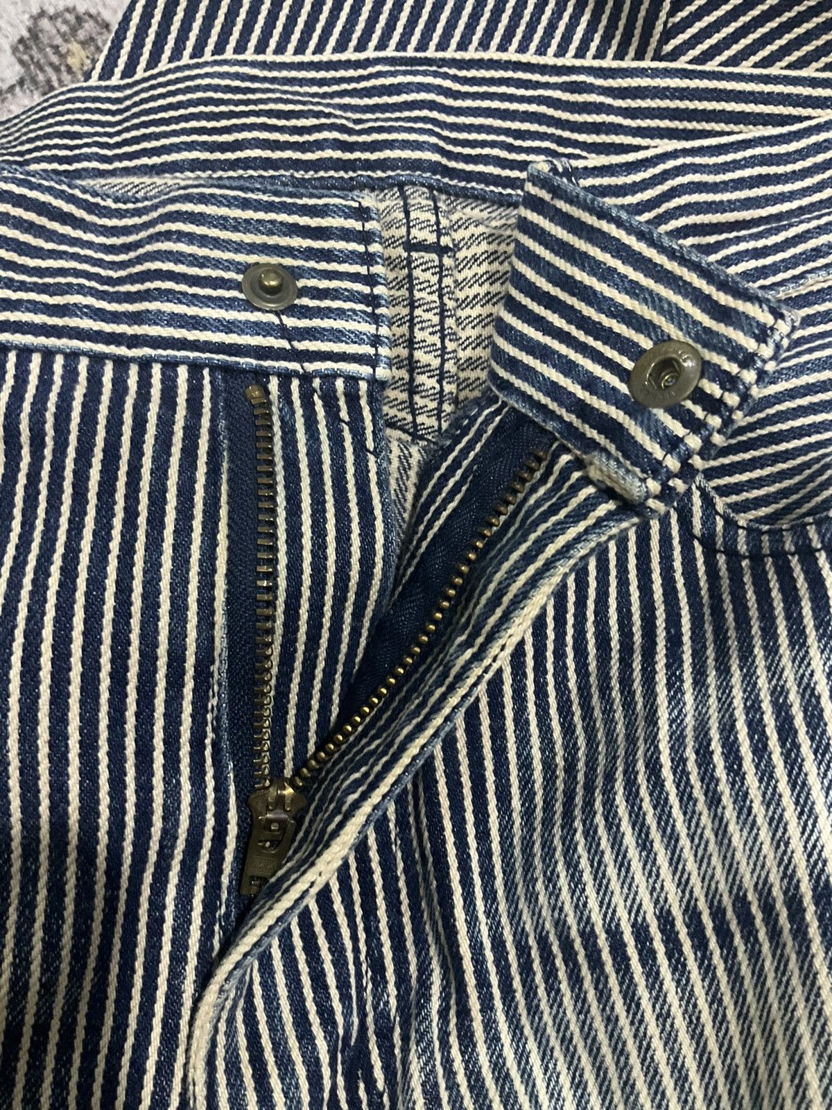 ABAHOUSE × Japanese Brand Vintage Hickory Striped Jeans Size US 31 - 3 Thumbnail
