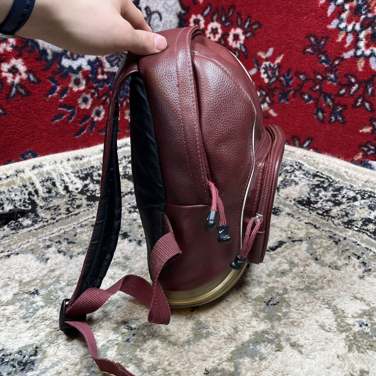 Nike Nike Vintage Mini Backpack Burgundy Wine Sneaker Sole Bottom Size ONE SIZE - 10 Thumbnail