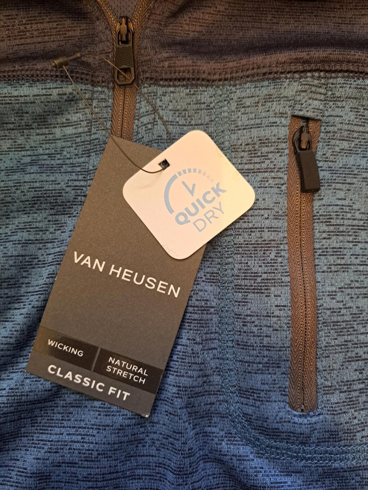 Van Heusen NEW Van Heusen Pullover Sweater Mens Medium Blue Quarter Zip Size US M / EU 48-50 / 2 - 4 Thumbnail