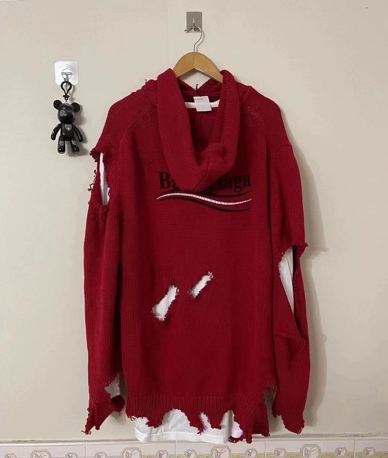 Balenciaga Red Fake Two Piece Coke Destroy Sweater 2502-Nex