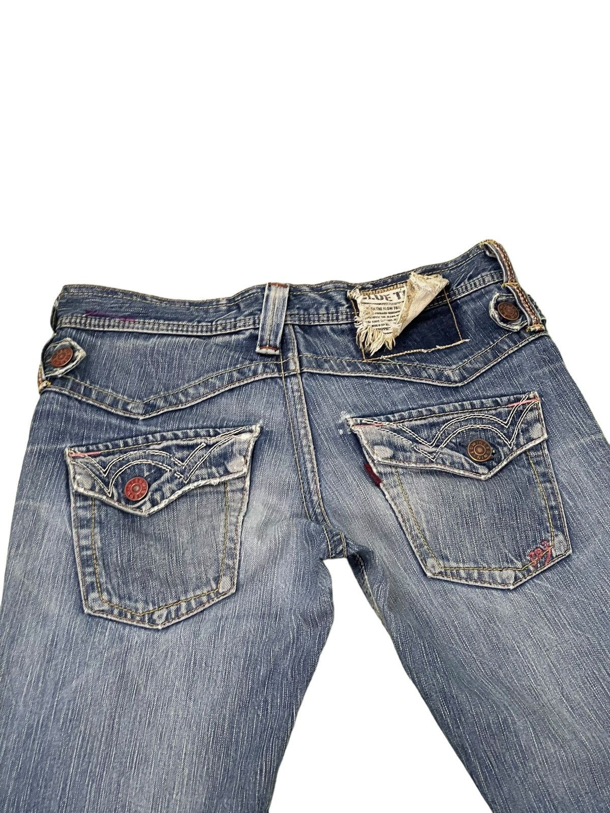 Japanese Brand Flare Jeans Edwin Faded Distres Low Rise Boot Cut 8🟦7 Size US 30 / EU 46 - 18 Thumbnail
