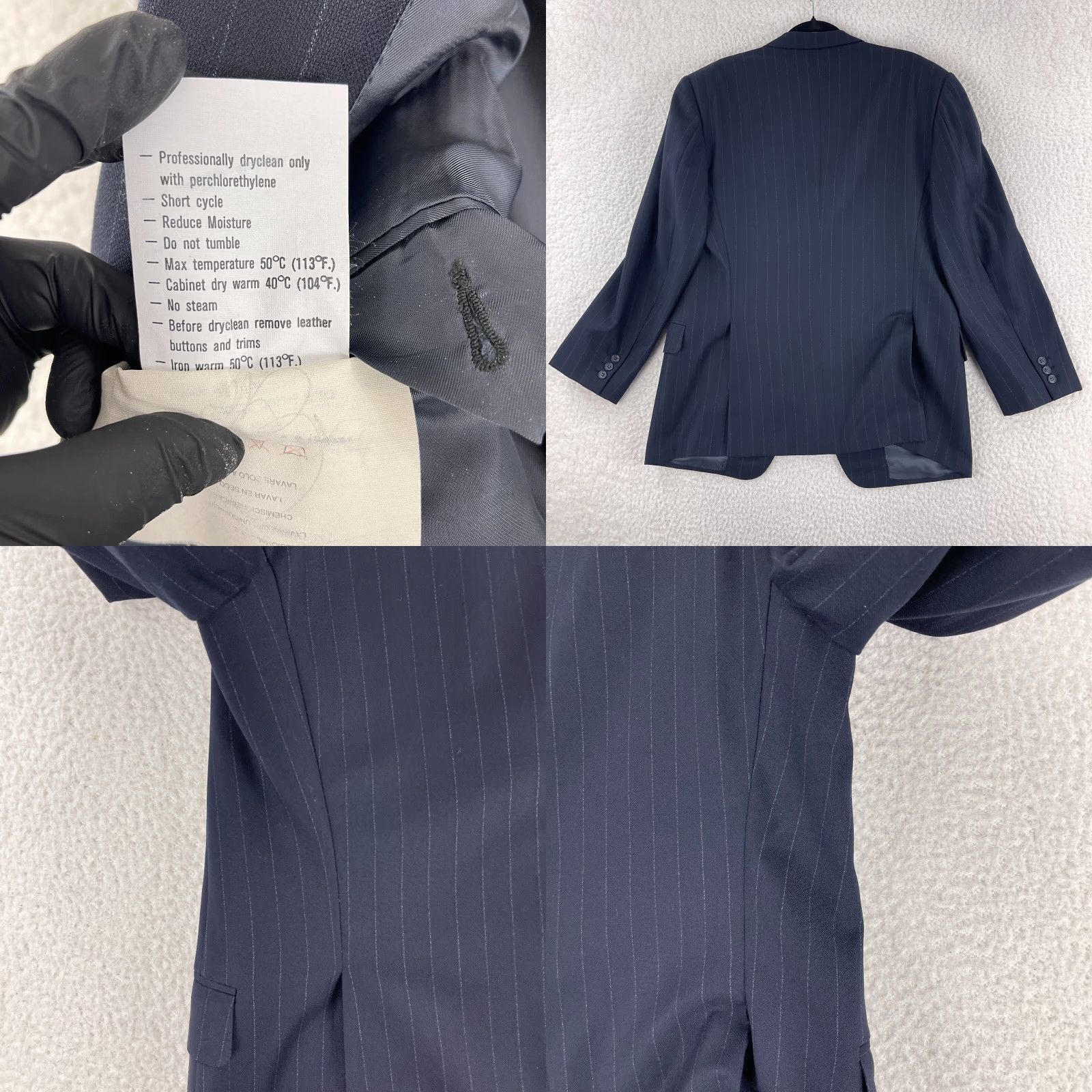 Ermenegildo Zegna Ermenegildo Zegna Blazer Mens Size 44 Blue Striped Three-Button 2 Piece Jacket Suit Long Size 44R - 11 Thumbnail