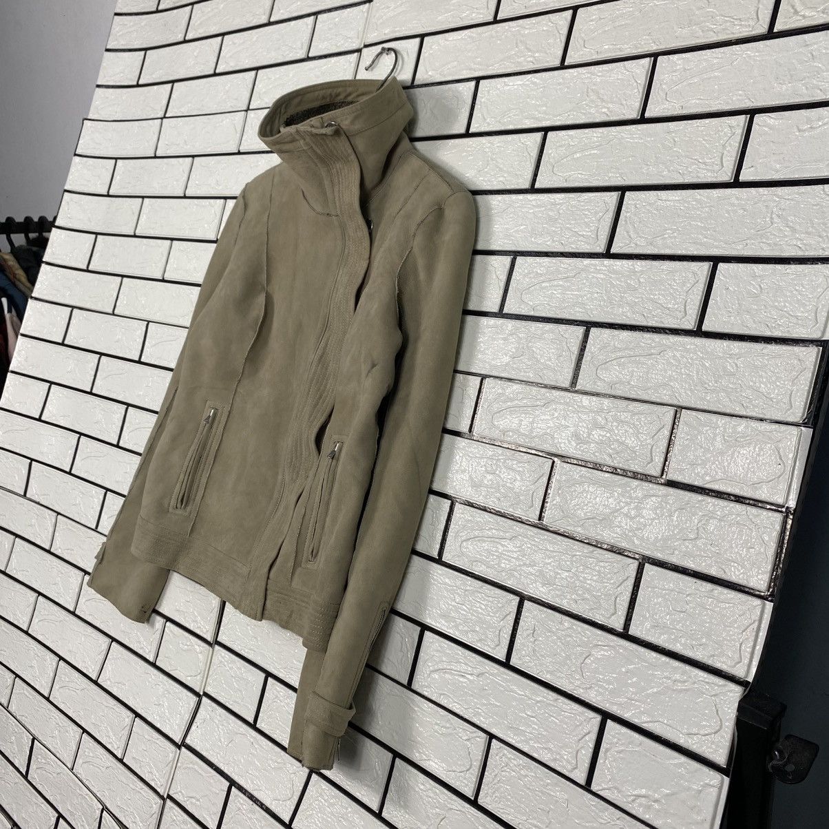 Issey Miyake 📌Cropped Biker Leather Jacket 7 Mamkind Double Collar Size US XS / EU 42 / 0 - 3 Thumbnail