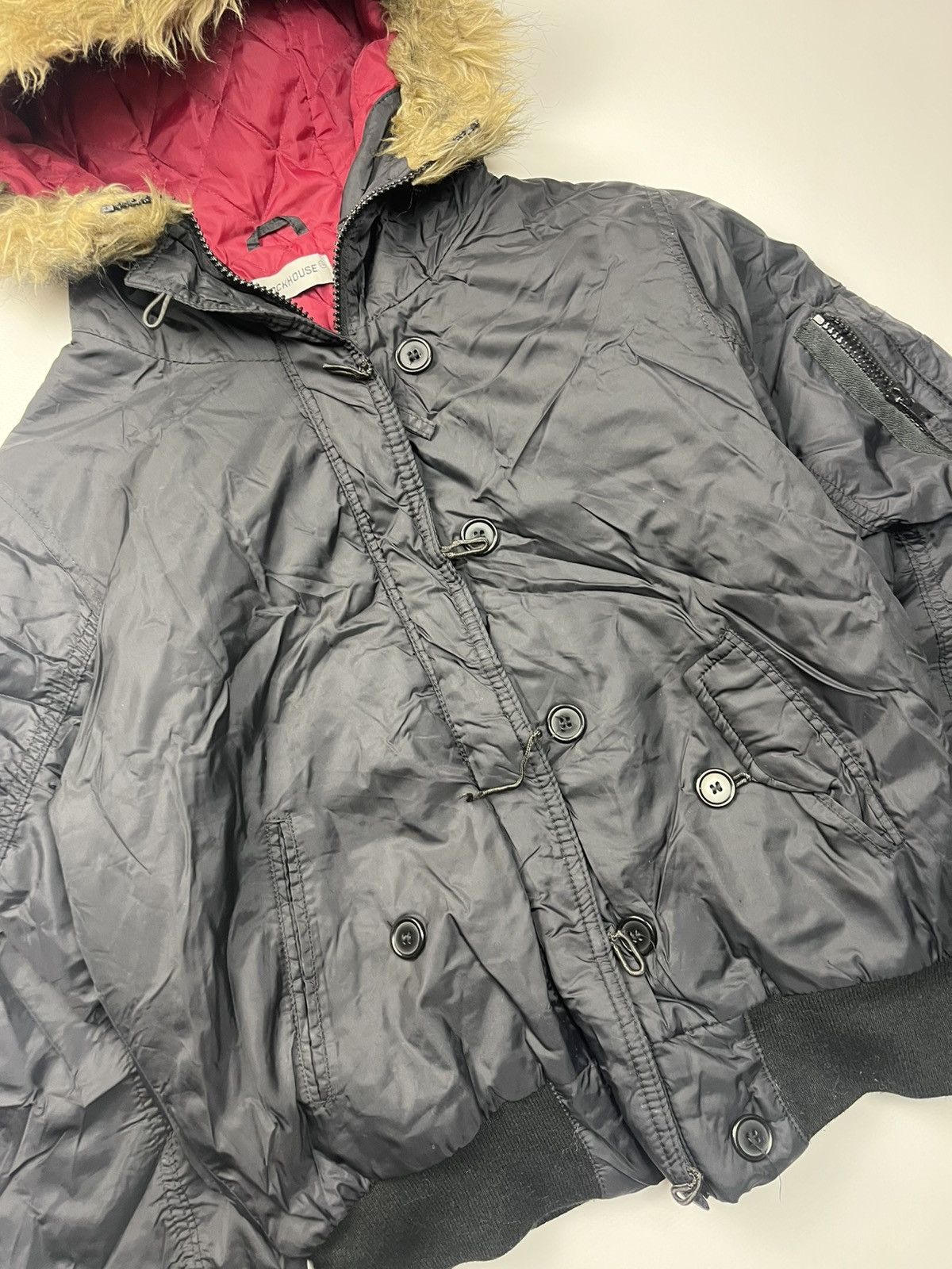 If Six Was Nine Y2K Opium Faux Fur LGB Style Bomber Zip Hood Jacket Size US M / EU 48-50 / 2 - 4 Thumbnail