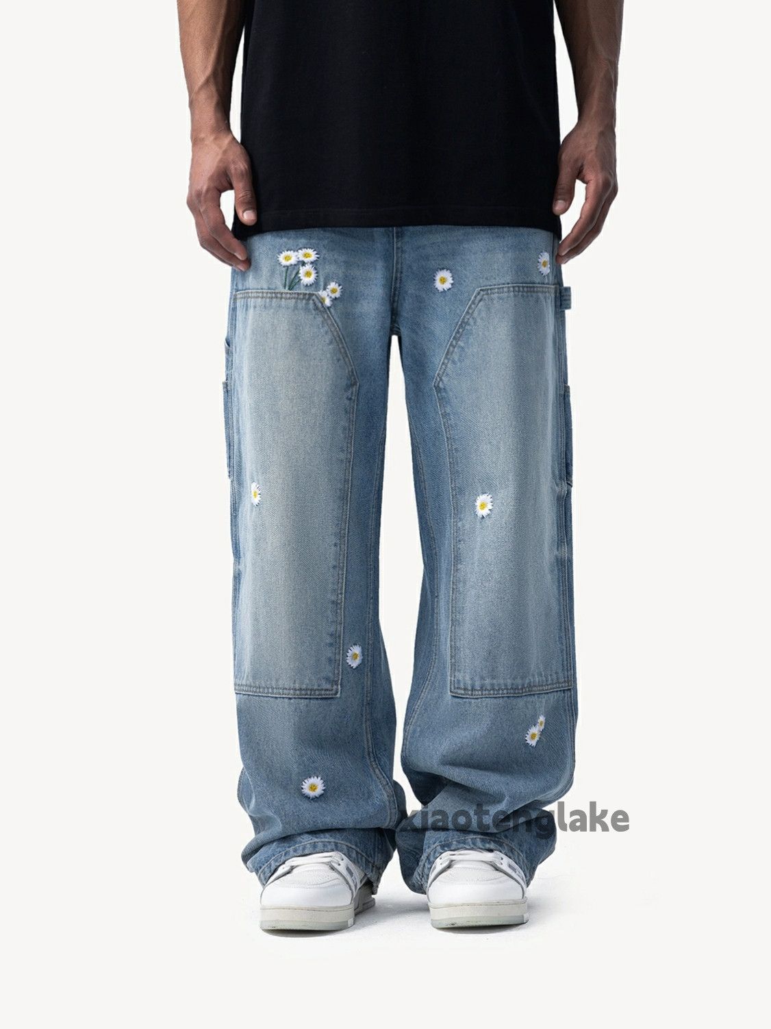 Jean × Vintage washed faded loose baggy skate hiphop carpenter jeans Size US 30 / EU 46 - 5 Thumbnail