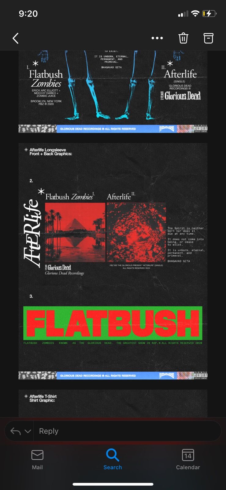 Flatbush Zombies Flatbush Zombies Afterlife Long Sleeve Size US M / EU 48-50 / 2 - 4 Thumbnail