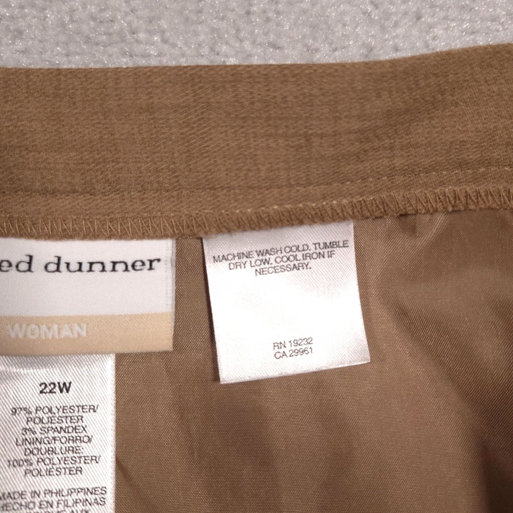 Vintage VINTAGE Alfred Dunner Pants Womens 22W Brown Lined Elastic Waist Stretch Dress Slacks Size 40" / US 18 - 6 Thumbnail