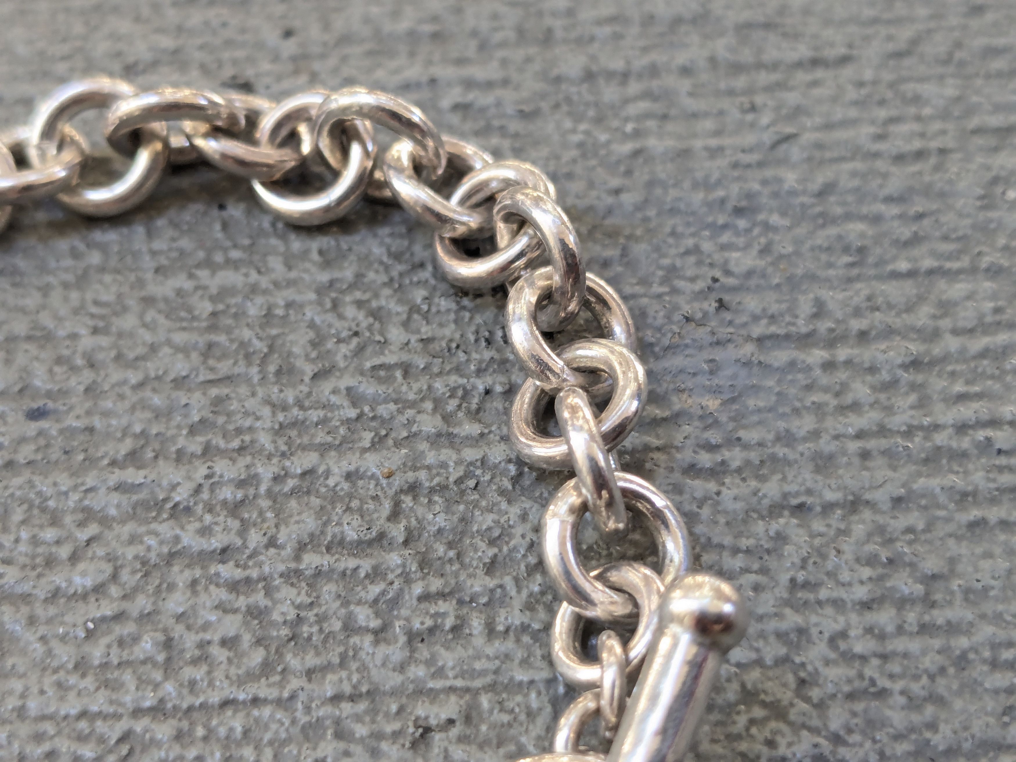 Jewelry Vintage Sterling Silver Bracelet Rolo Round 7.5" Chain Link Size ONE SIZE - 7 Thumbnail