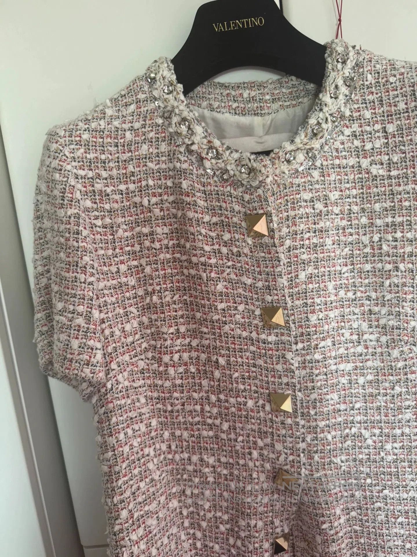 Valentino Valentino Tweed Dress with Studs. Size US 26 / EU 42 - 2 Thumbnail