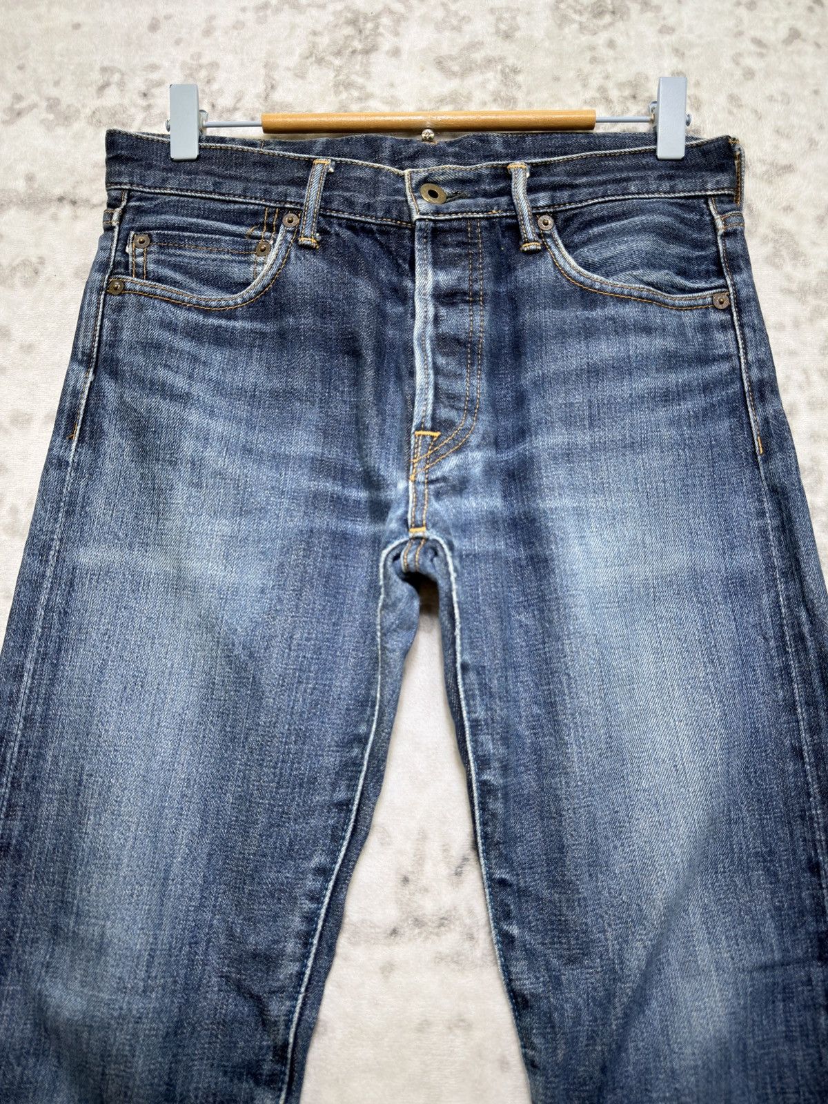Japan Blue Japan Blue Jeans Selvedge Slim Fit Washed Whiskered Jeans Size US 29 - 3 Thumbnail