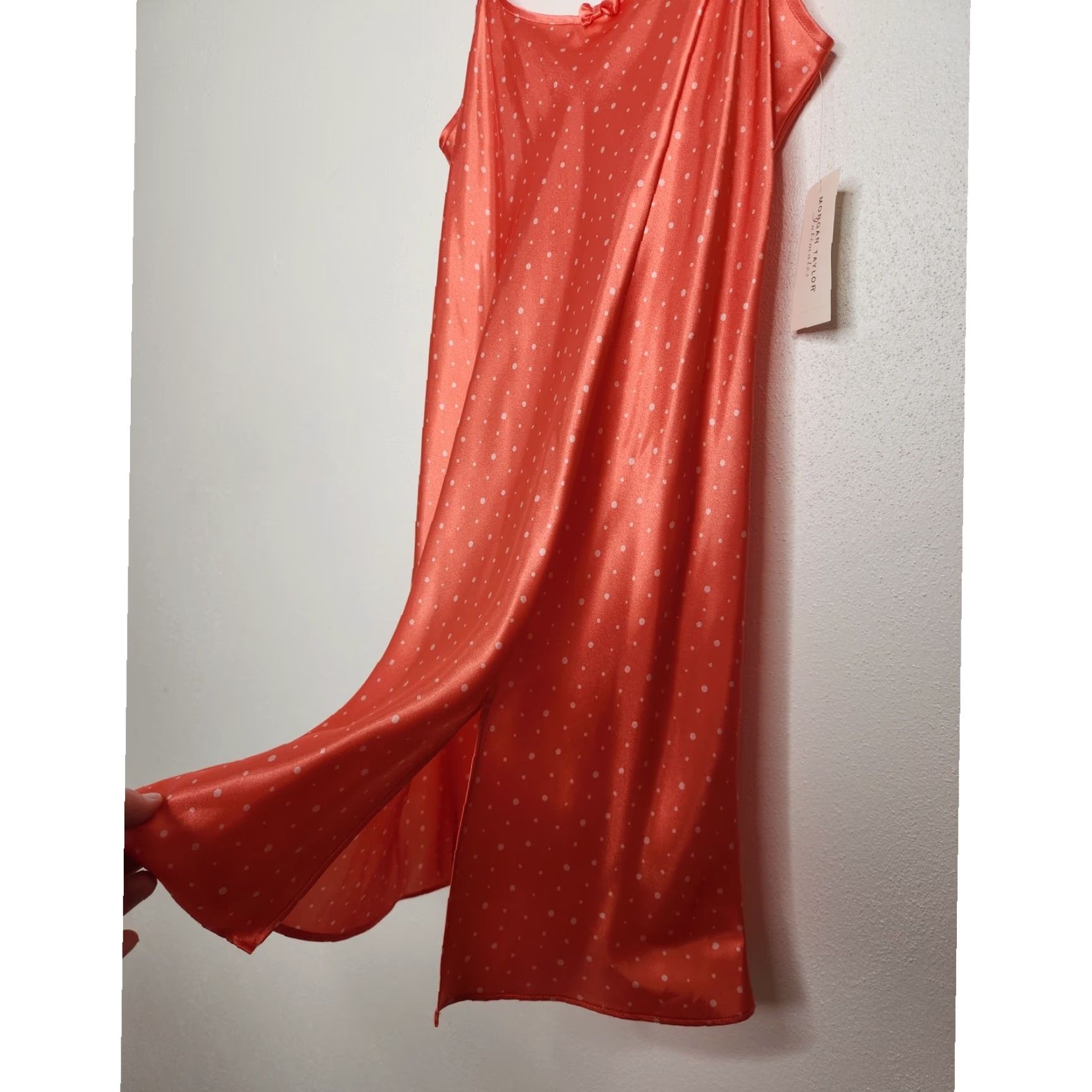 Vintage NWT Morgan Taylor Intimates Slip Dress Small Fairy Whimsy Polka Dot Satin Short Womens/S Mens? Size S / US 4 / IT 40 - 6 Thumbnail