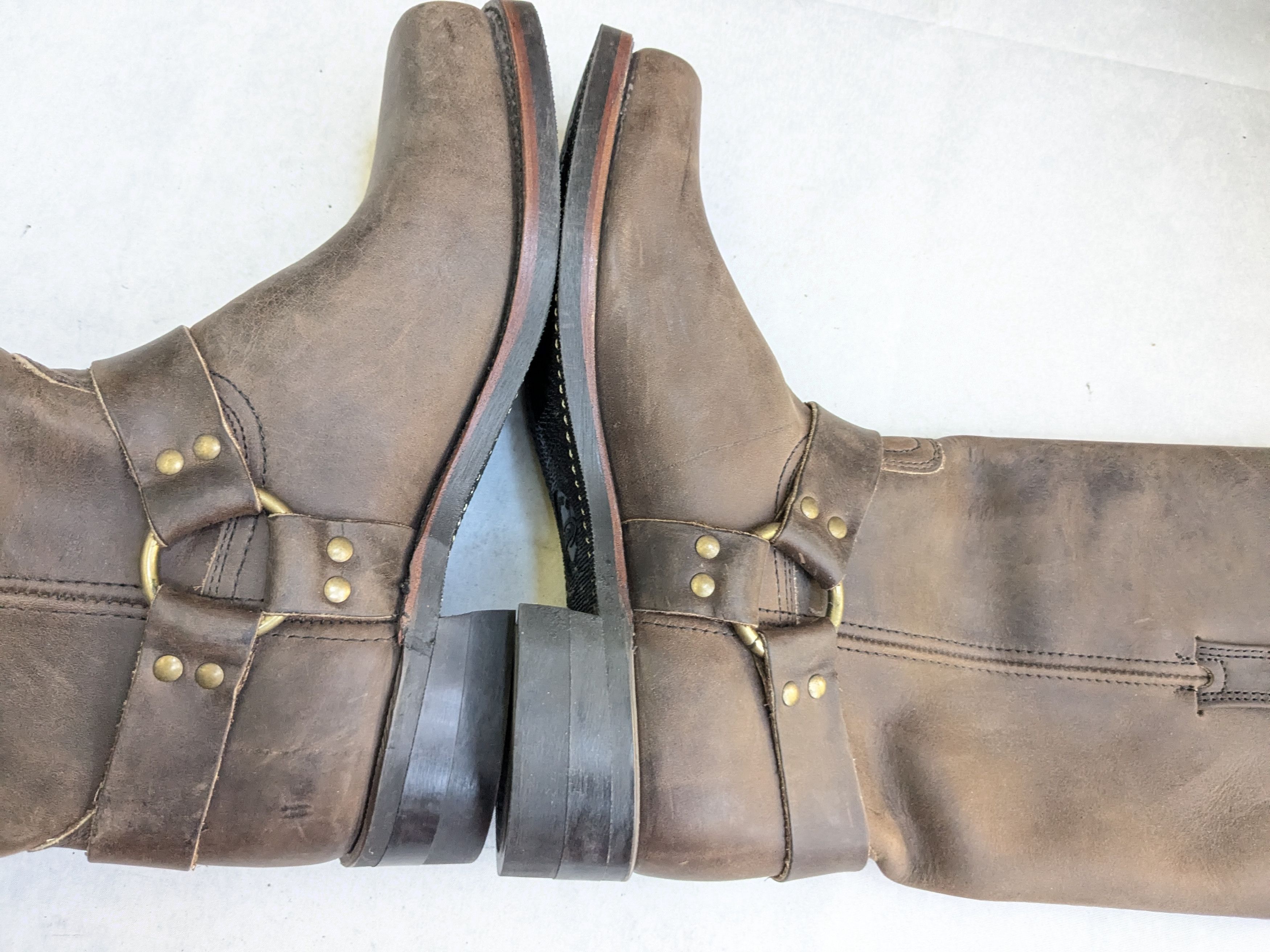 Frye Frye Harness Boots Brown 12 M Leather Buckle Strap Size US 12 / EU 45 - 9 Thumbnail