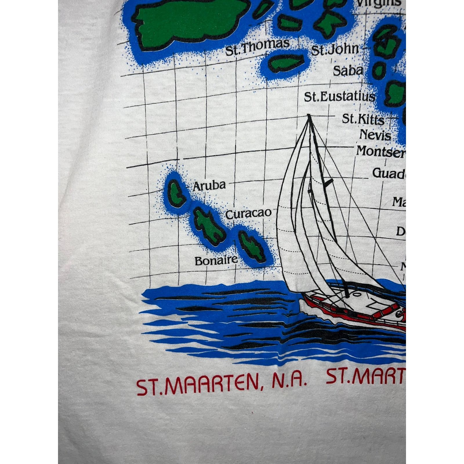 Vintage Vintage The Caribbean Sea St. Maarten Martin White XL Shirt Size US L / EU 52-54 / 3 - 2 Thumbnail