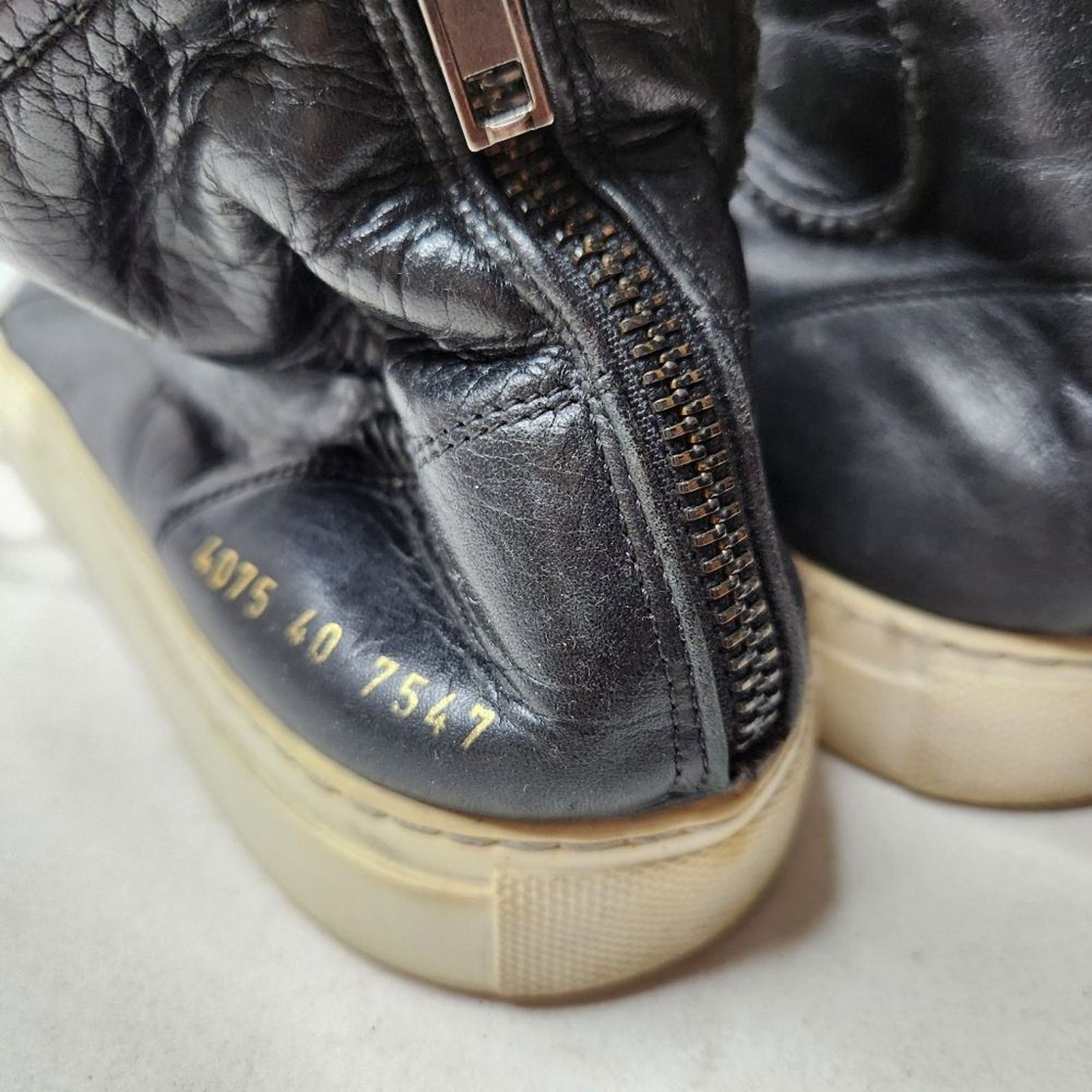 Common Projects Common Projects High Black Leather Hi-Top Sneakers Sz 39 40 Size US 6.5 / EU 39-40 - 5 Thumbnail