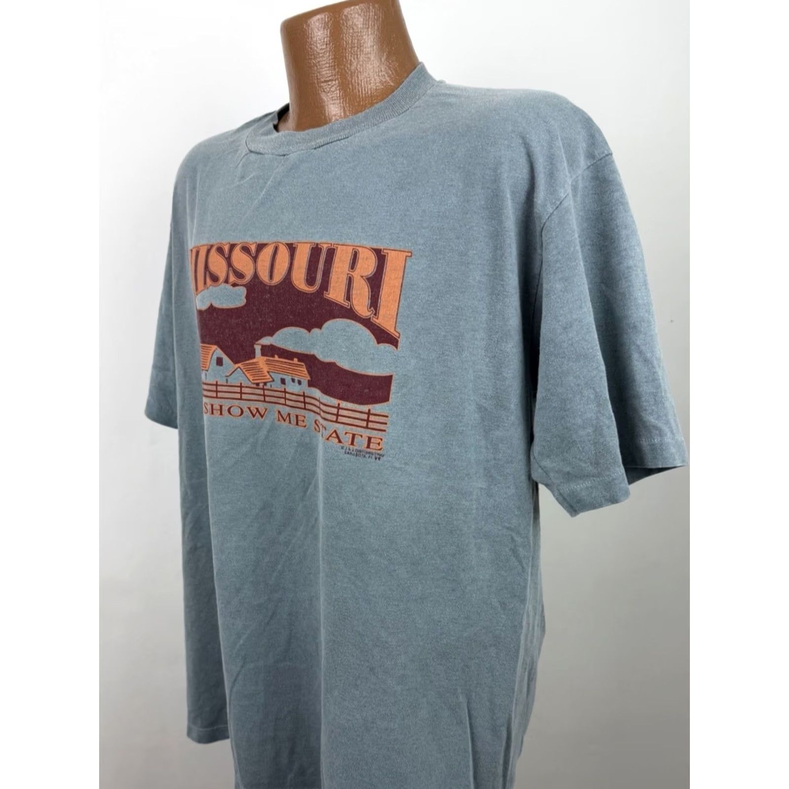 Jerzees VINTAGE Missouri Shirt Mens XL 90s Slate Gray T-shirt Souvenir JERZEES Size US XL / EU 56 / 4 - 6 Thumbnail