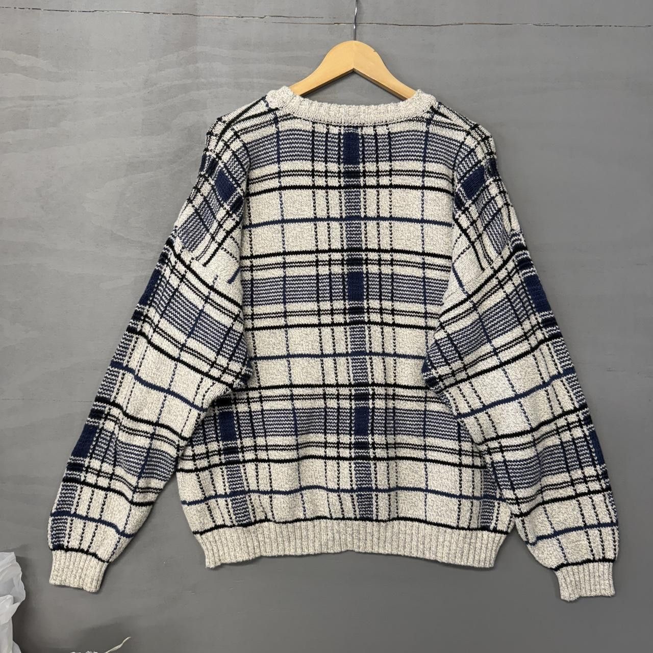 Club Room Vintage Club Room Chunky Cable Knit Plaid Sweater XL Size US XL / EU 56 / 4 - 2 Thumbnail