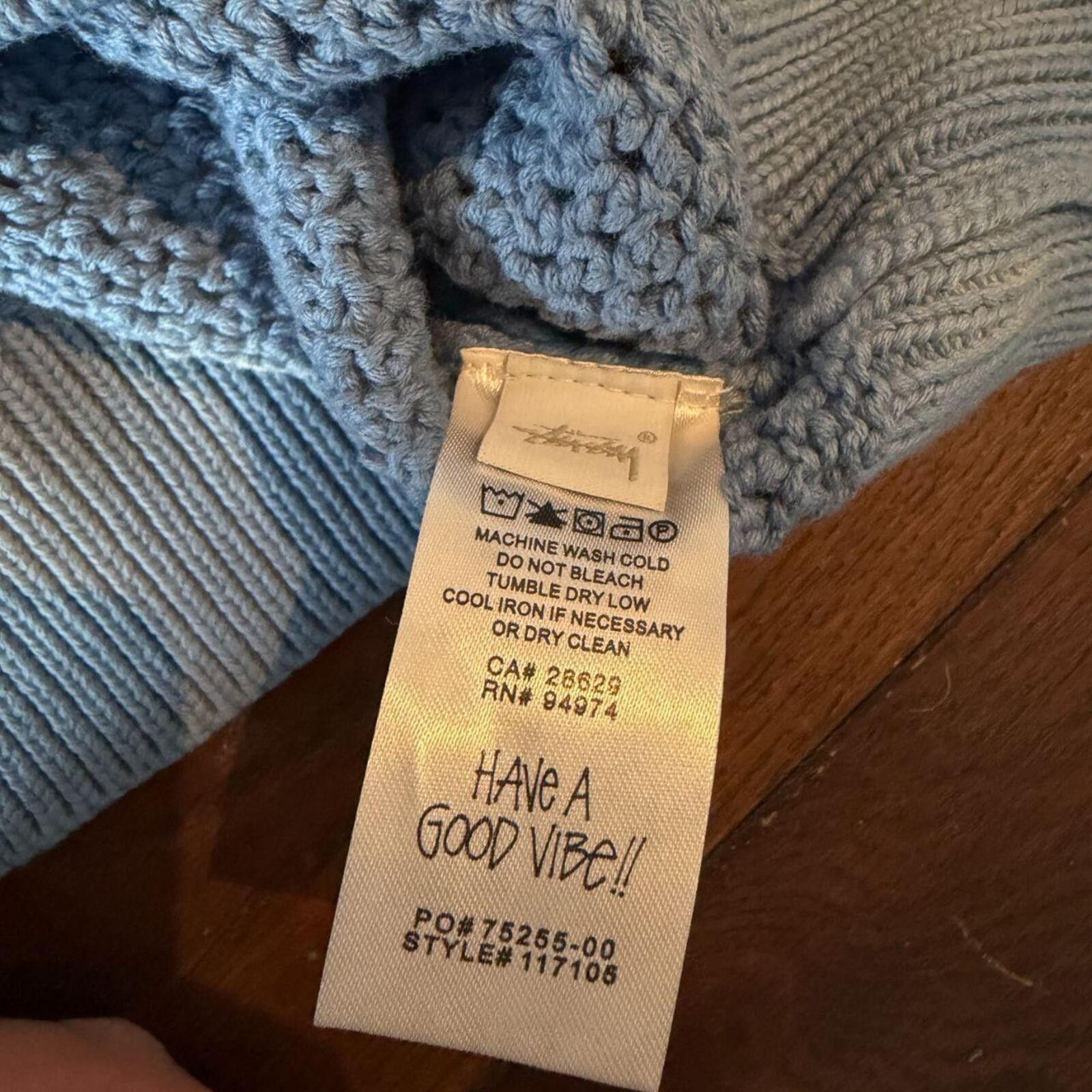 Stussy Stussy Pigment Dyed Loose Gauge Sweater 'Tie Dye Blue' Size US XL / EU 56 / 4 - 3 Thumbnail