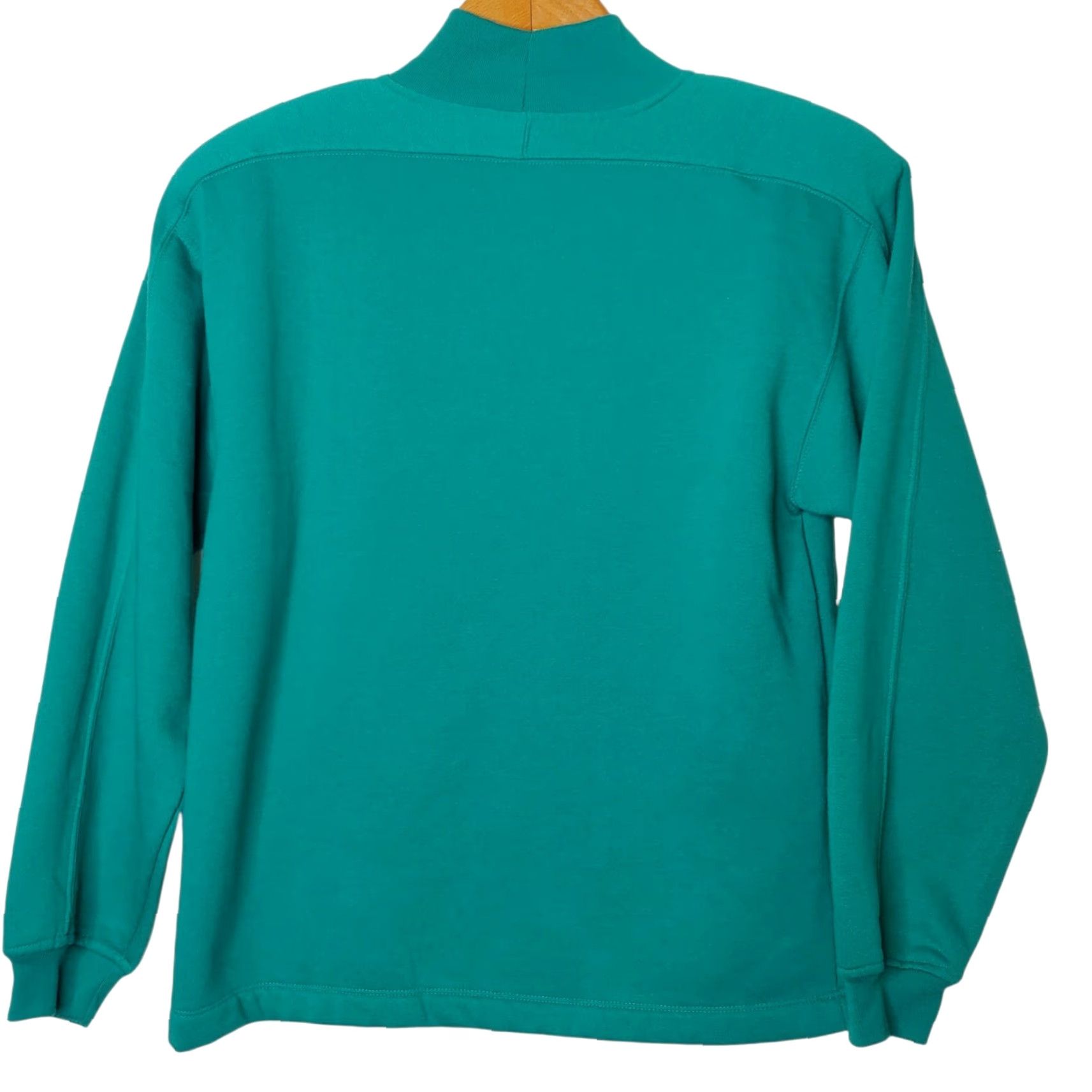 Vintage VINTAGE Sweatshirt Women S Embroidered Floral Cottagecore Turquoise Mock Neck Size S / US 4 / IT 40 - 7 Thumbnail