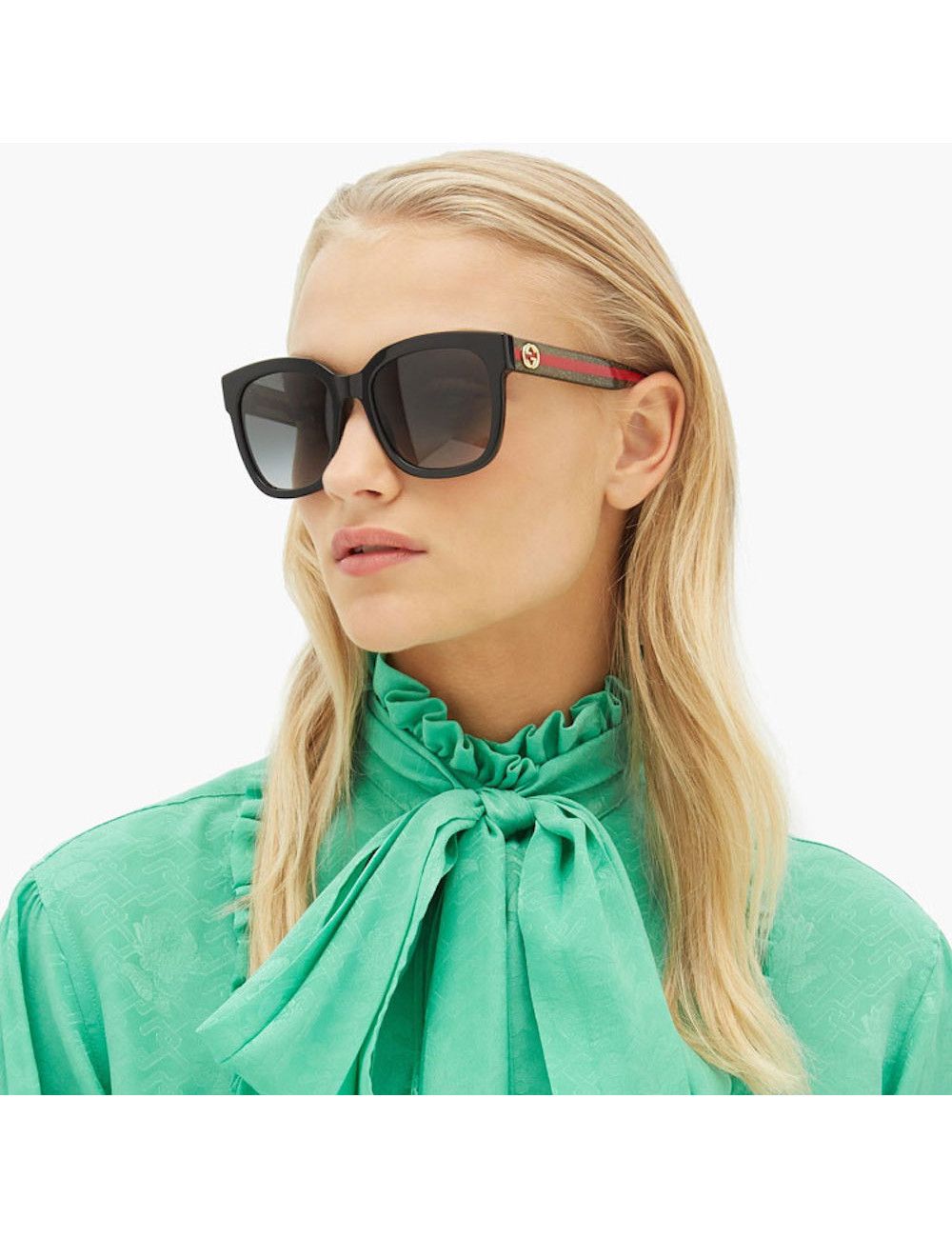 Gucci NEW GUCCI GG0034SN 002 Black Grey Gradient Women Sunglasses Size ONE SIZE - 12 Thumbnail