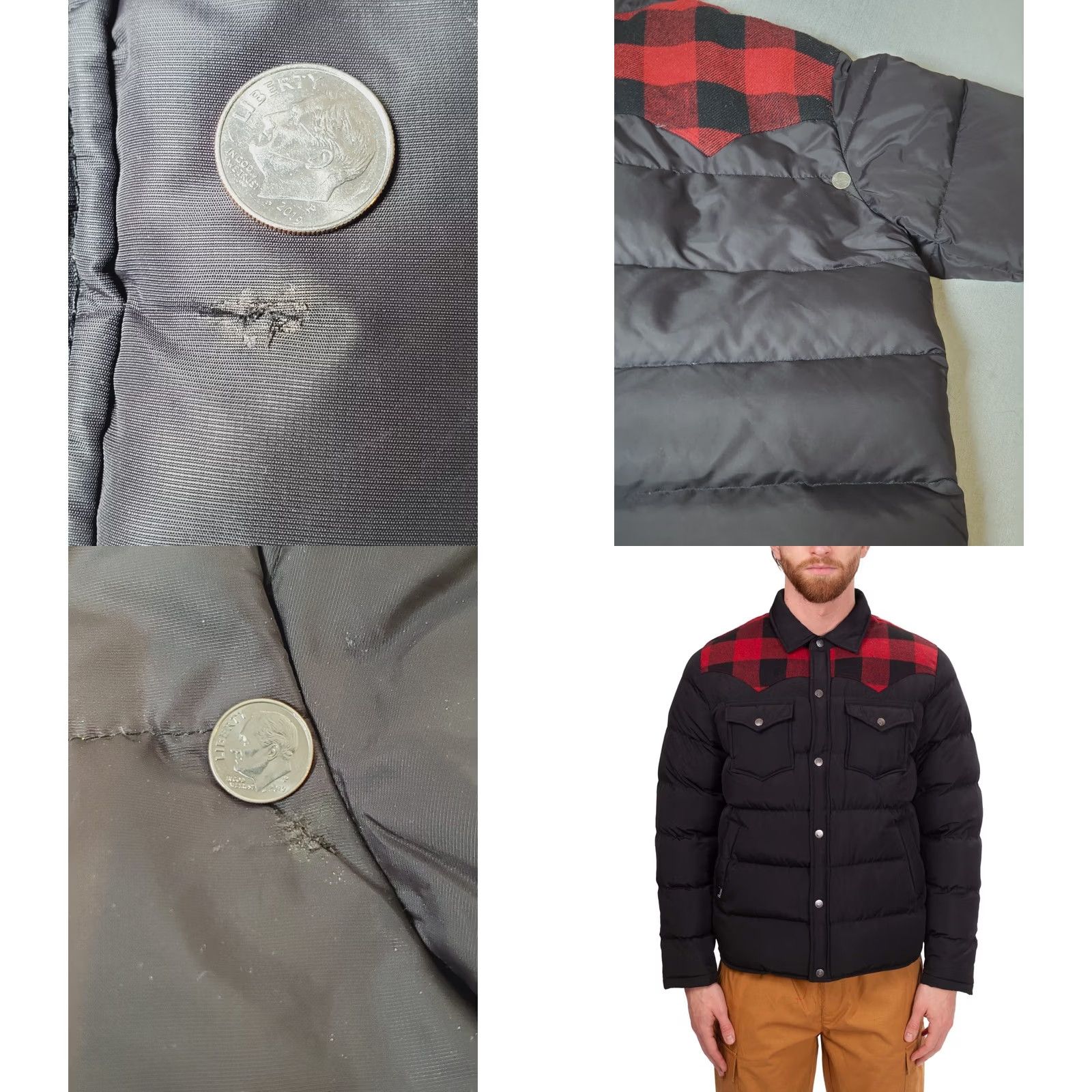 Penfield VINTAGE Penfield Rockford Buffalo Check Yoke Down Puffer Jacket Black Red Men's XL Jacket Size US XL / EU 56 / 4 - 9 Thumbnail