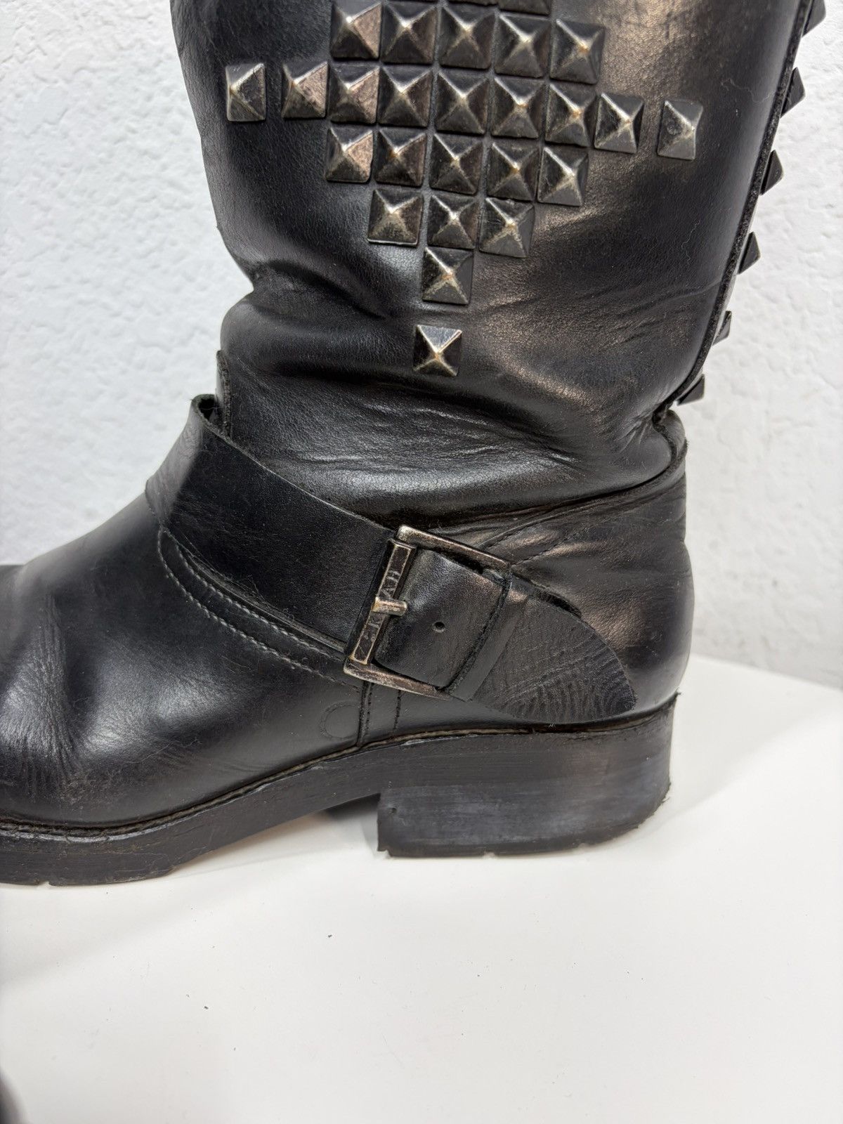 Hedi Slimane Artisan Black Harness High Guidi Vibe Leather Biker Boots Size US 7.5 / EU 40-41 - 4 Thumbnail