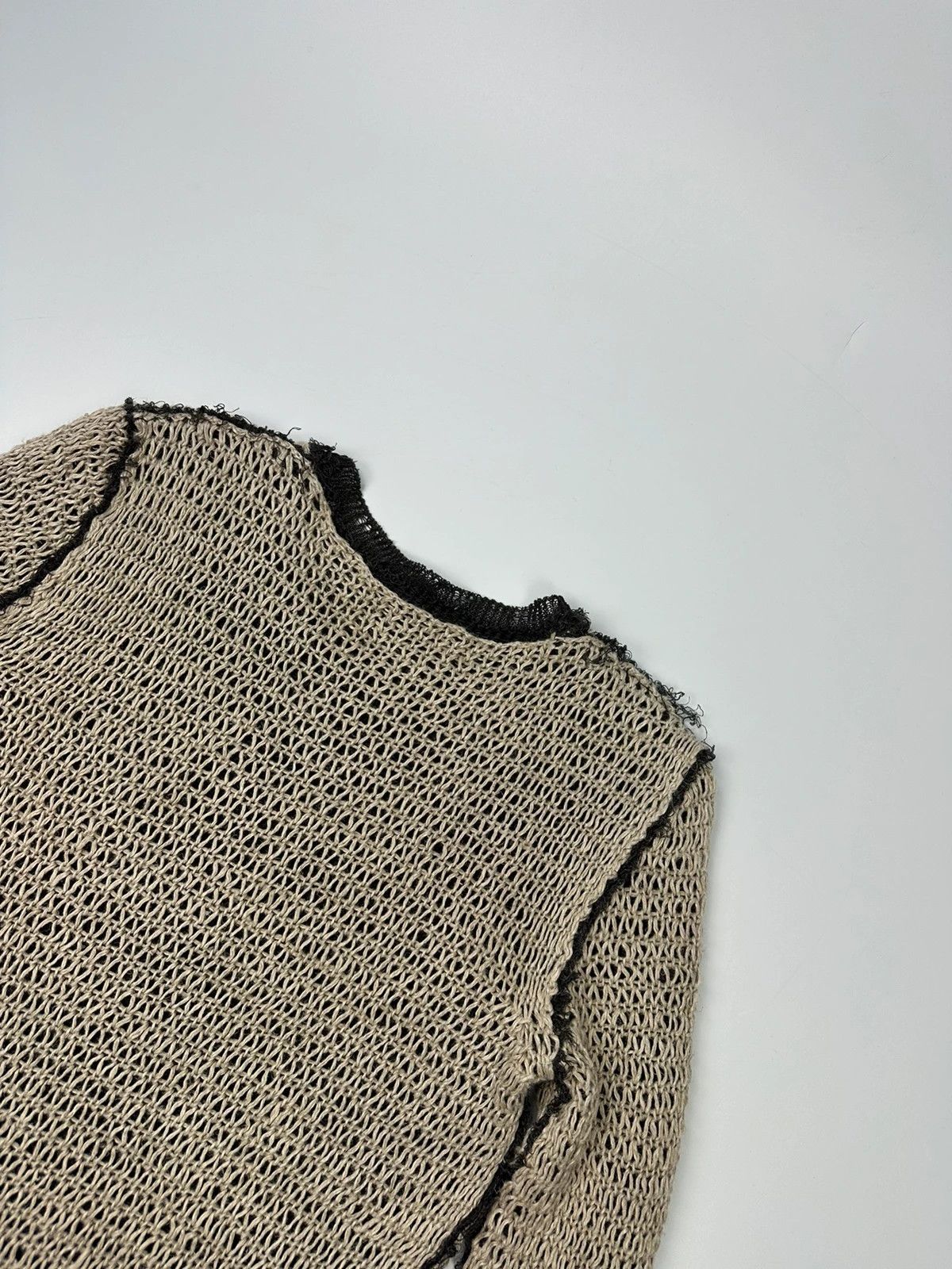 Dolce & Gabbana Dolce & Gabbana Net Knit Double Layer Sweater Beige & Brown Size US M / EU 48-50 / 2 - 7 Thumbnail